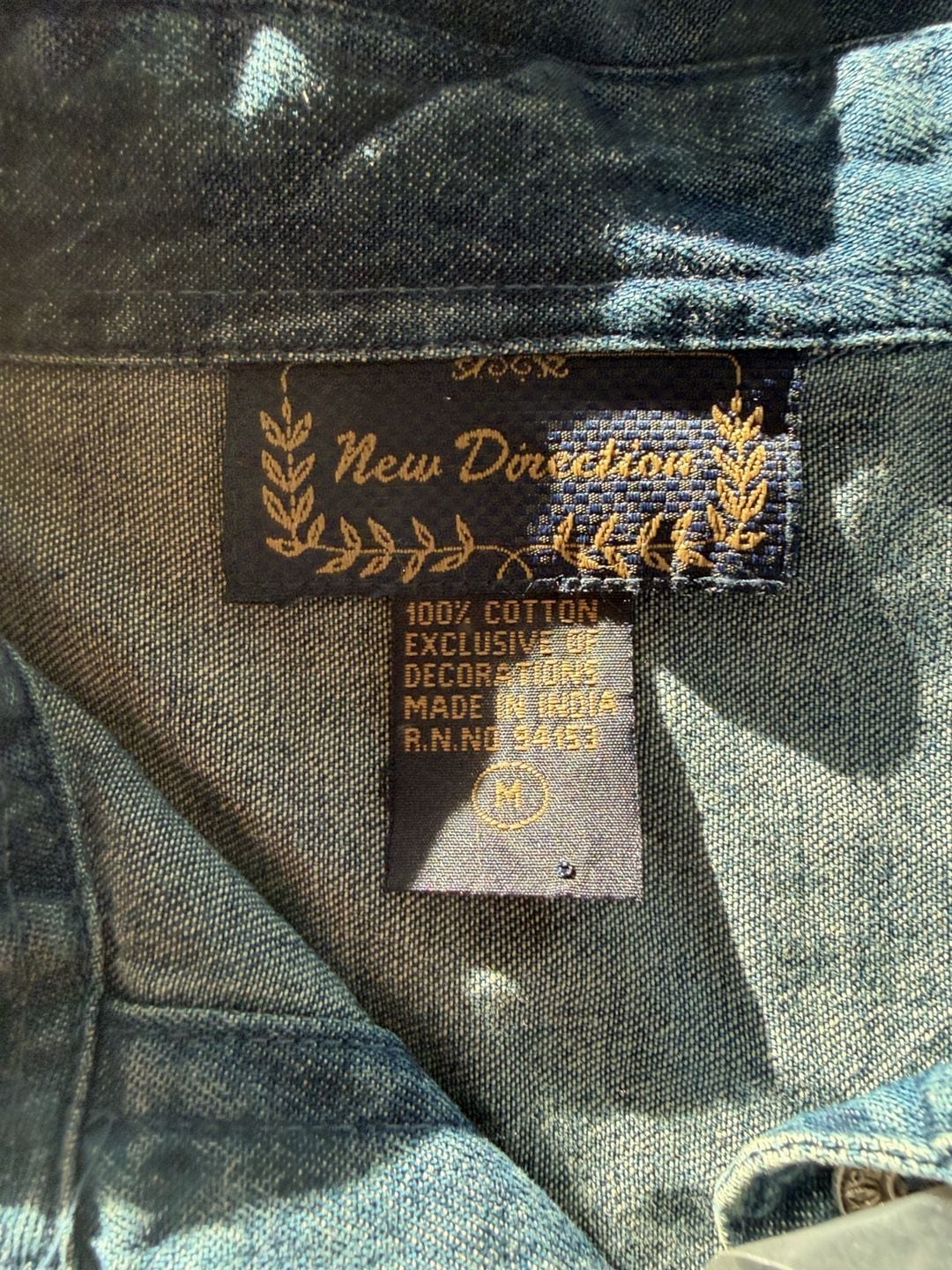 New Direction Embroidered Denim Jacket Size M 3