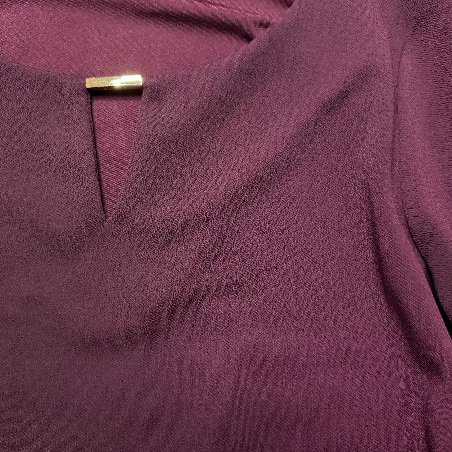 Calvin Klein Long Sleeve Blouse Size M Purple Bell Flare Cuff Top 3