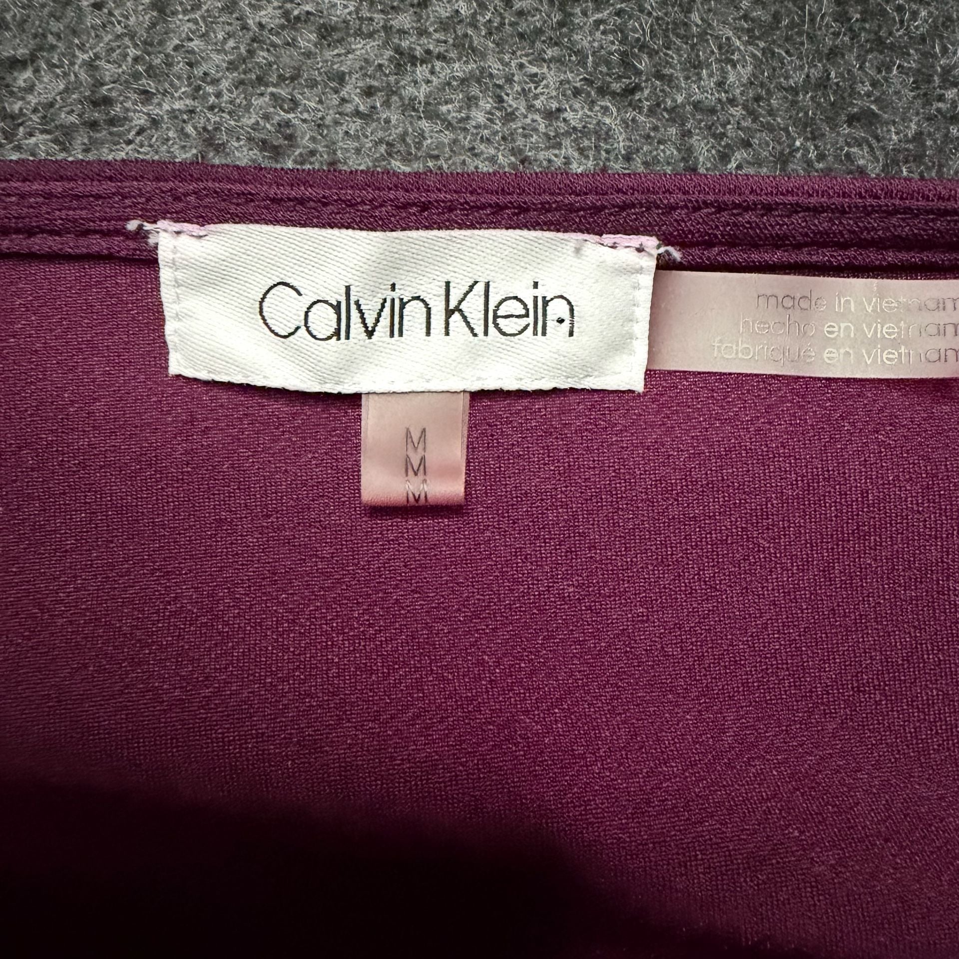 Calvin Klein Long Sleeve Blouse Size M Purple Bell Flare Cuff Top 4