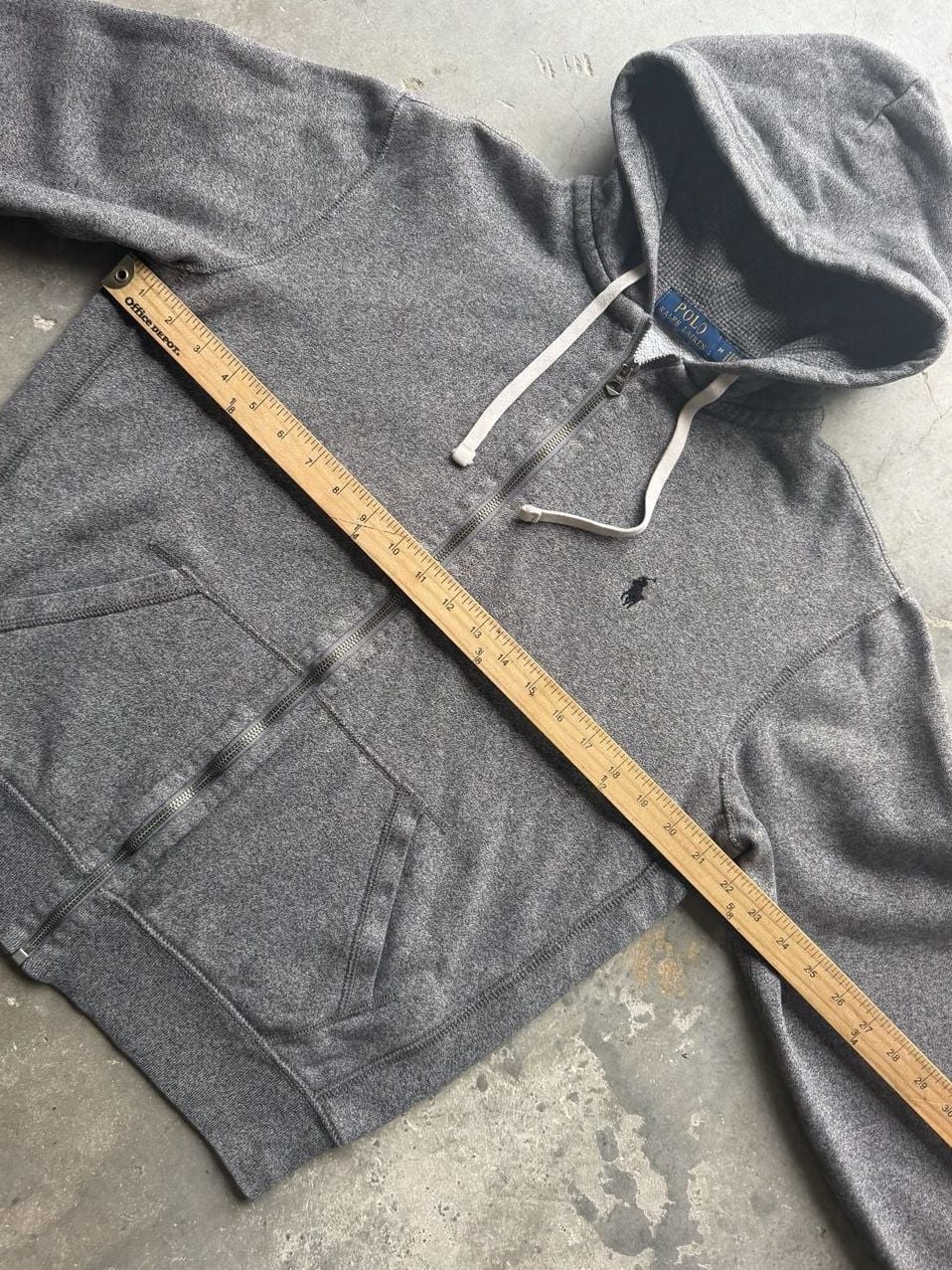 Polo Ralph Lauren Full Zip Hoodie Size M Grey Thermal Lined Hood 5