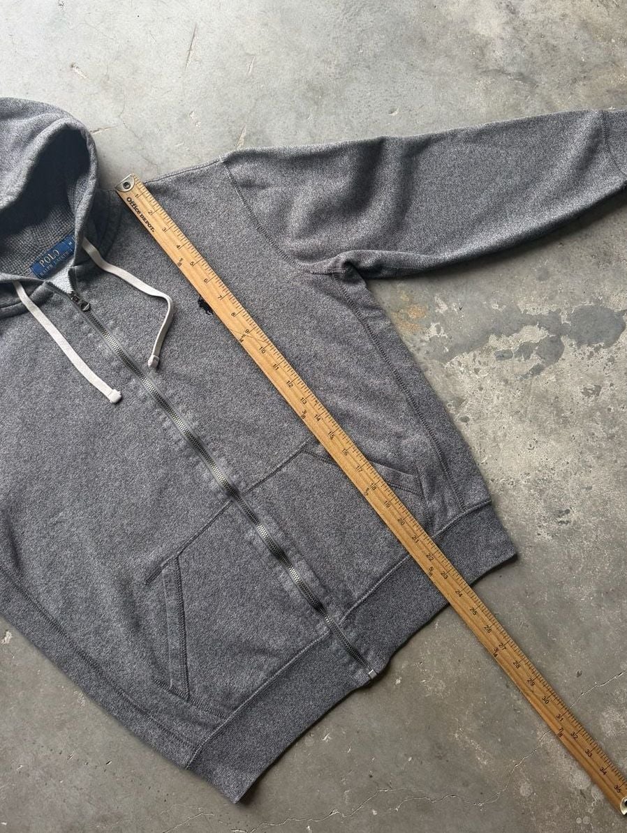 Polo Ralph Lauren Full Zip Hoodie Size M Grey Thermal Lined Hood 6