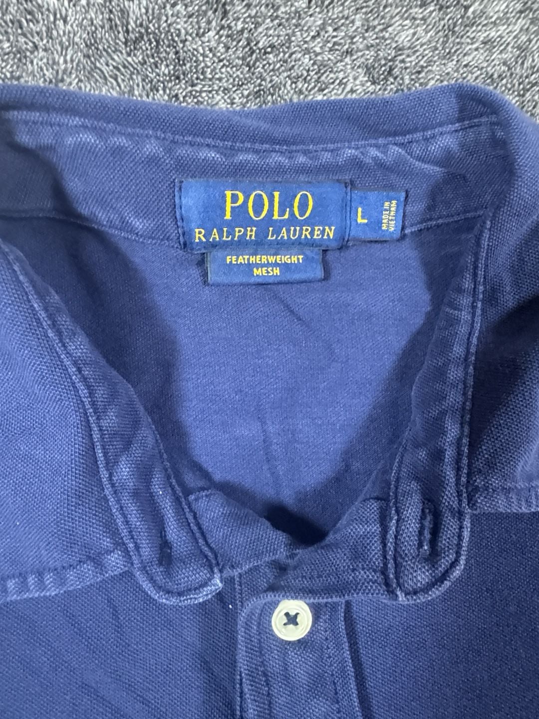 Polo Ralph Lauren Featherweight Mesh Polo Size L Blue Short Sleeve 4