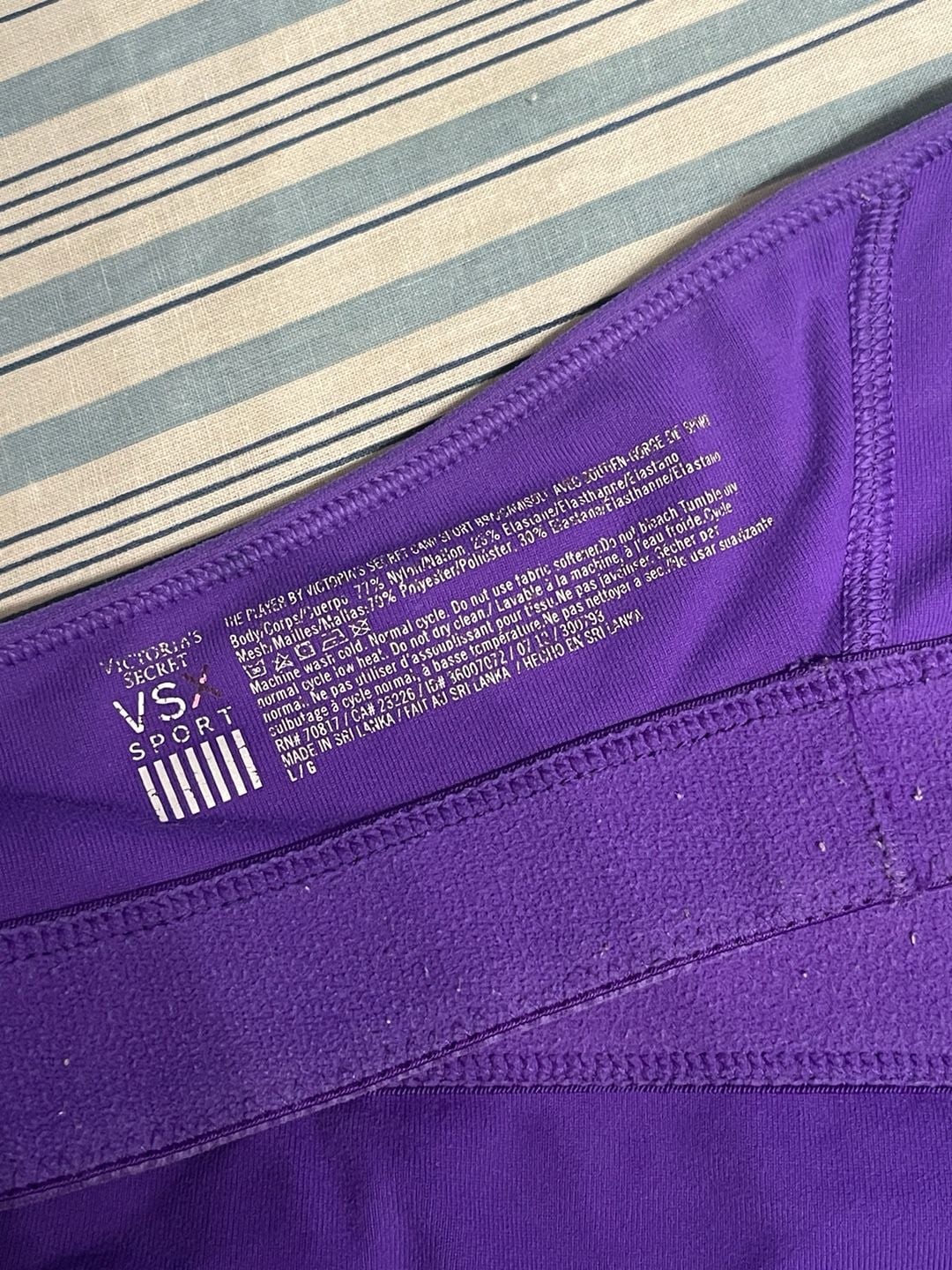 Victorias Secret VSX Sport The Player Purple Logo Racerback Sports Bra Large 4