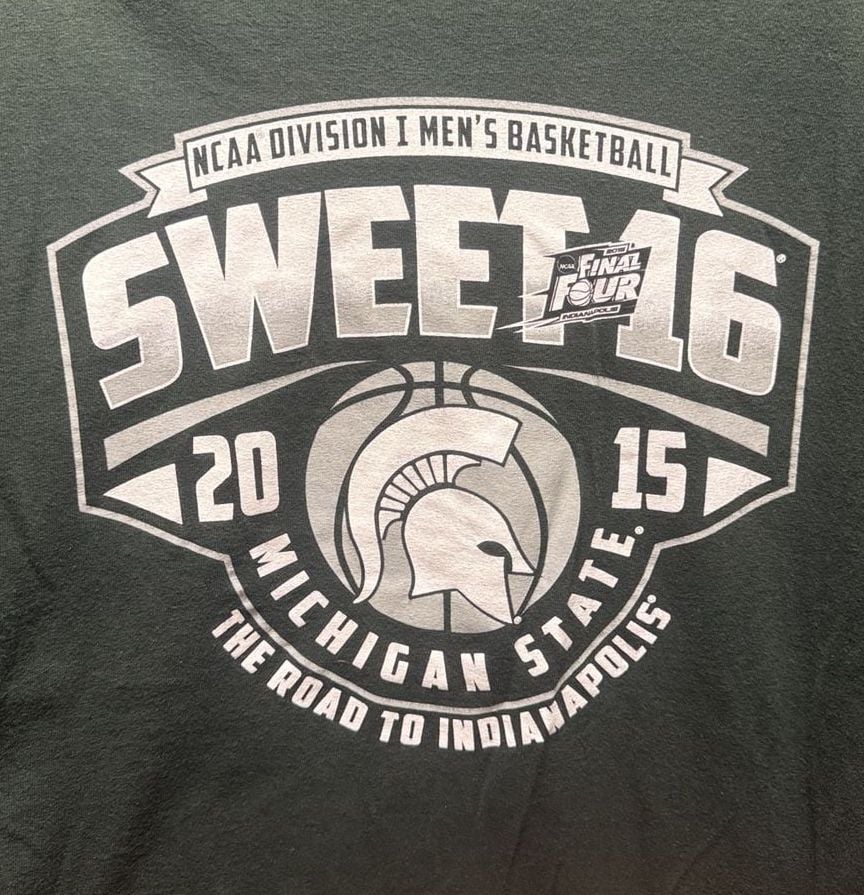 Michigan State 2015 Sweet 16 NCAA T-Shirt Size 2XL Green 4