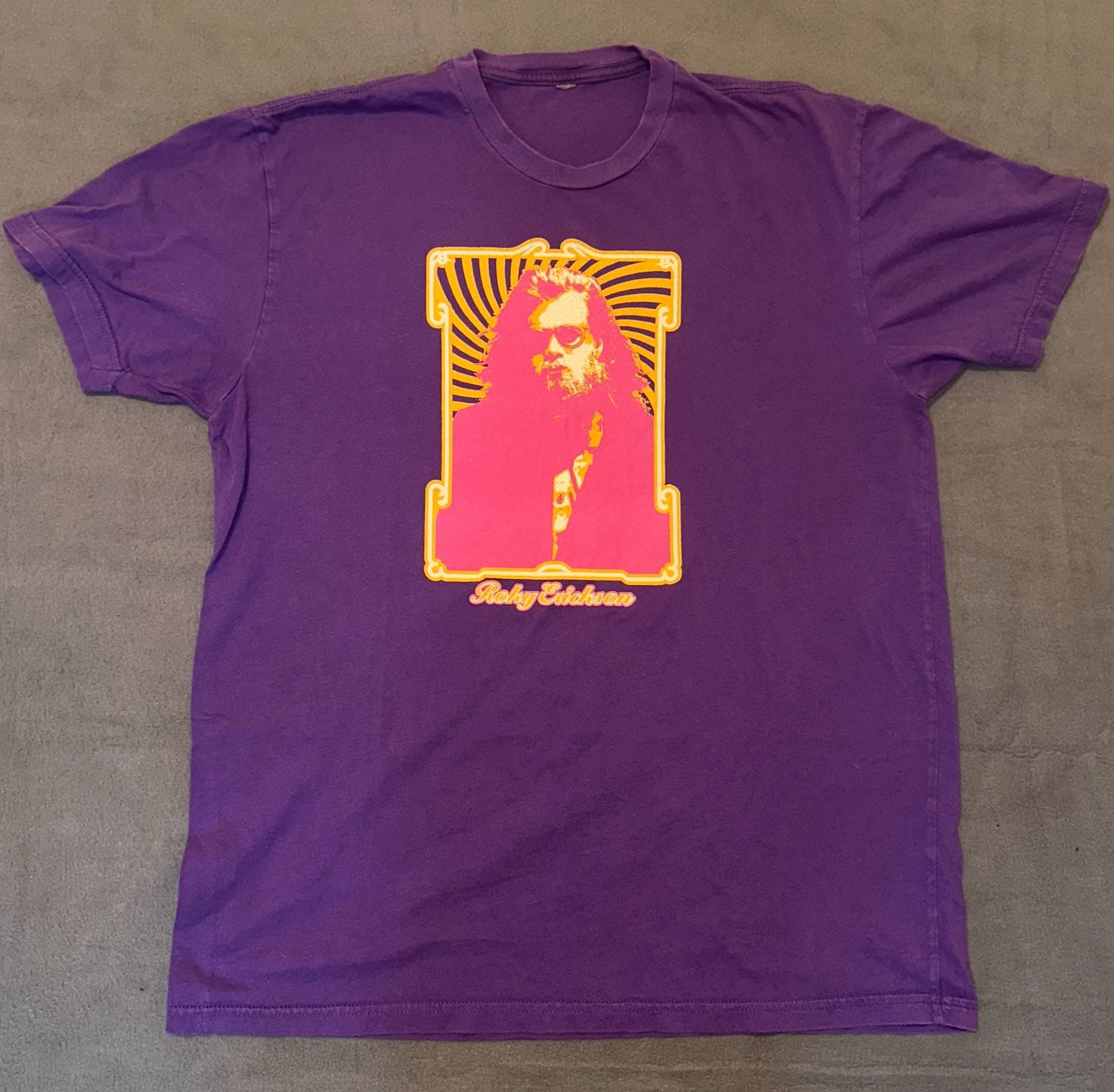 Roky Erickson Graphic Print T-Shirt Purple L 2