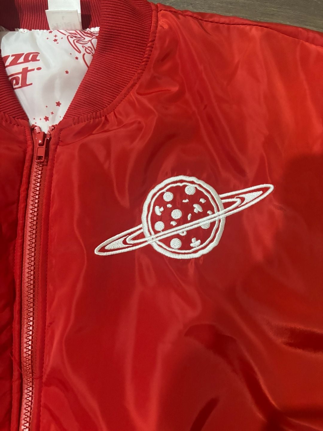 Disney Pixar Toy Story Pizza Planet Bomber Jacket Size L Red 4