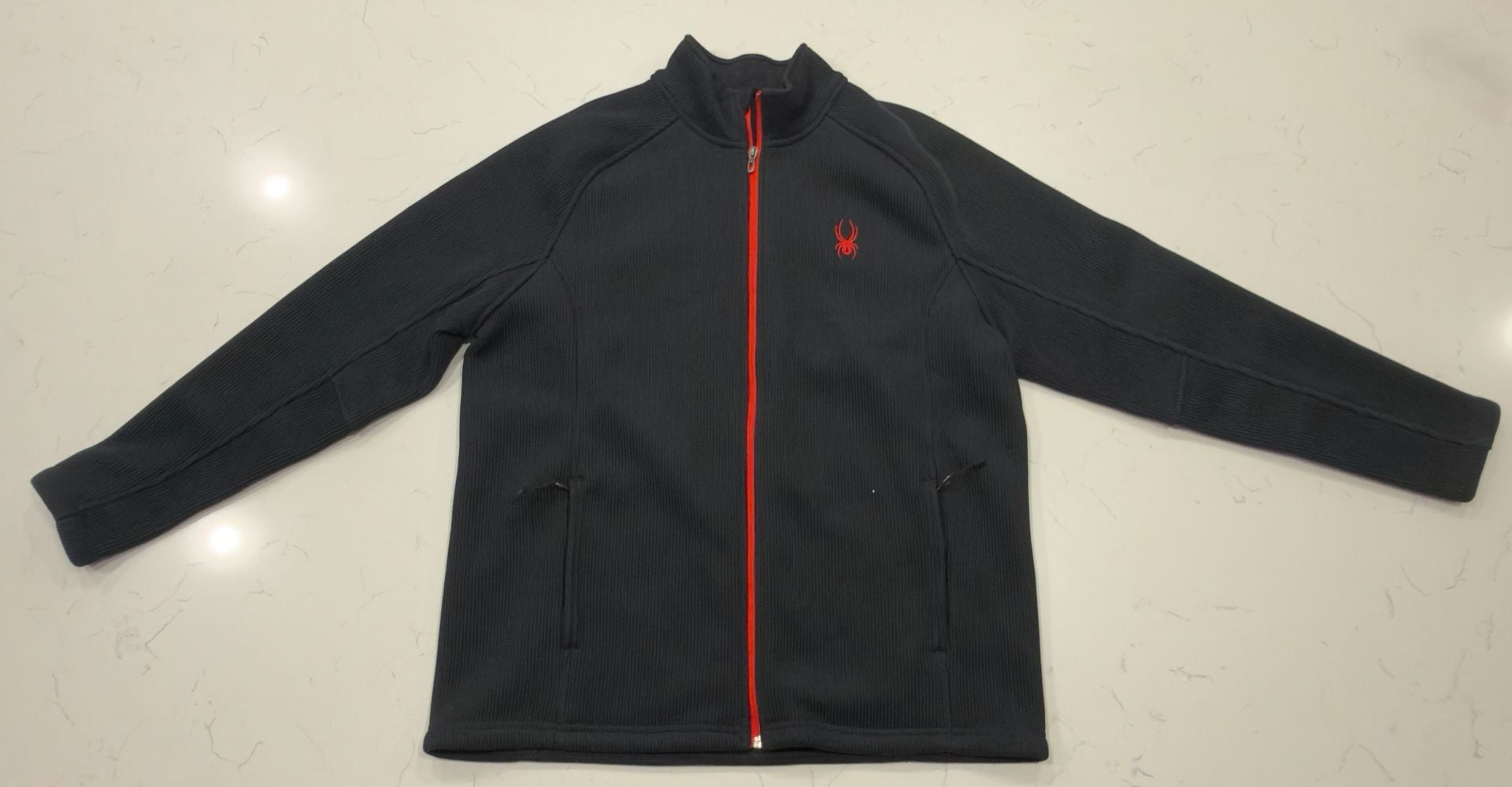Spyder Full Zip Jacket Size XXL Black Red Fleece Sweater 2