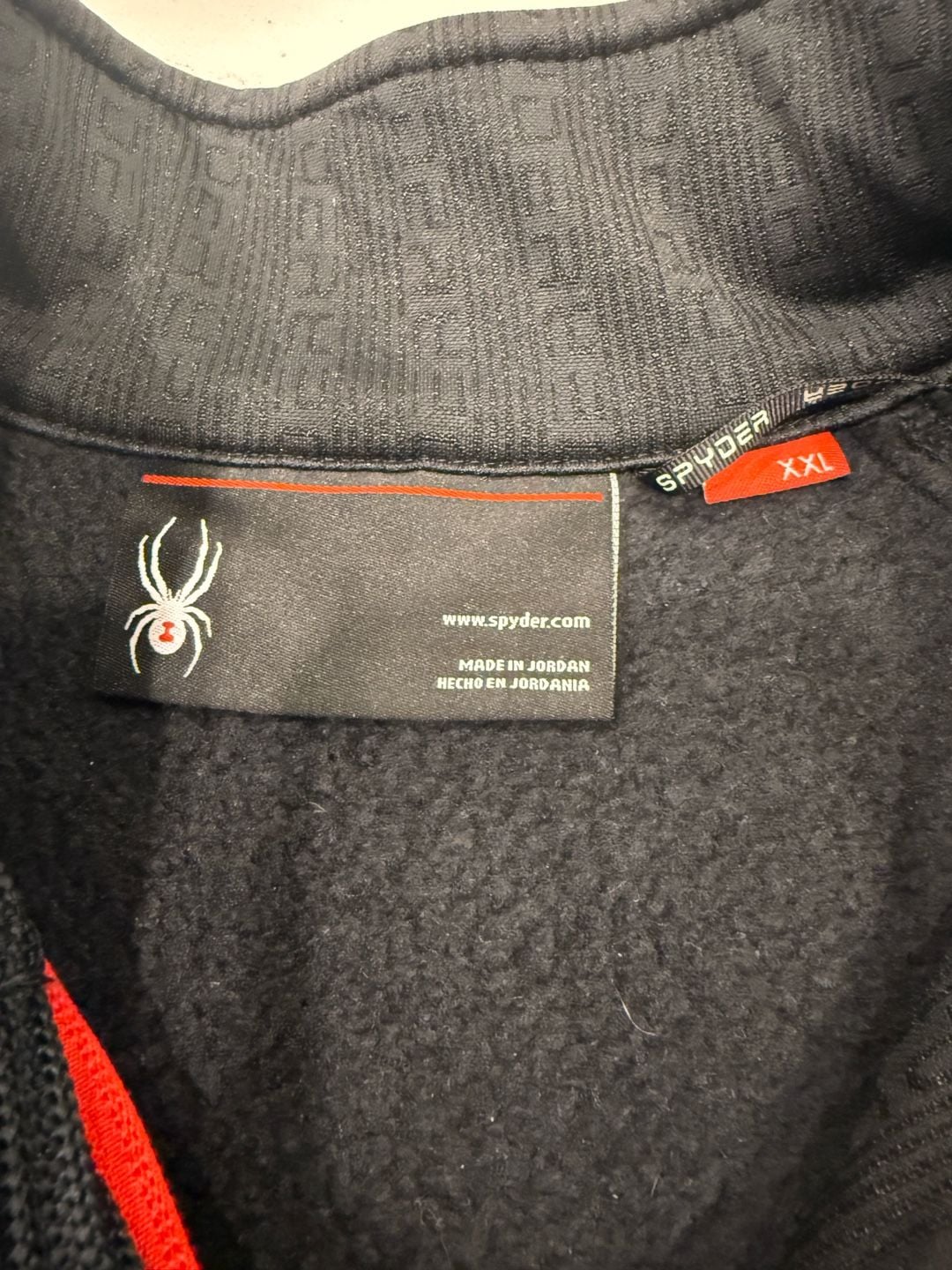 Spyder Full Zip Jacket Size XXL Black Red Fleece Sweater 3