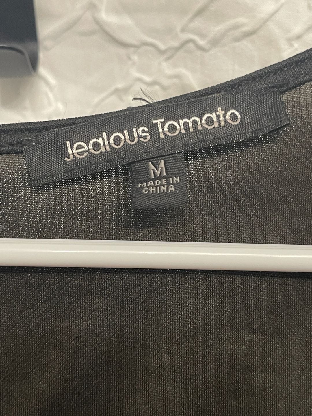 Jealous Tomato Black Sheer Textured Polka Dot Balloon Sleeve Crop Top Blouse M 3