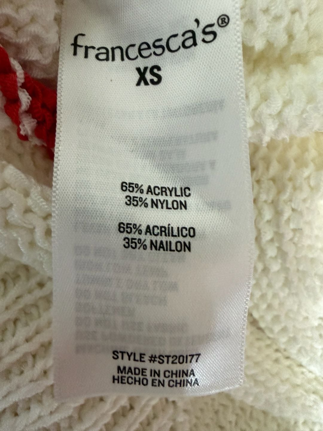 mi ami for francesca's US Flag Sweater Size XS White Red Blue 7