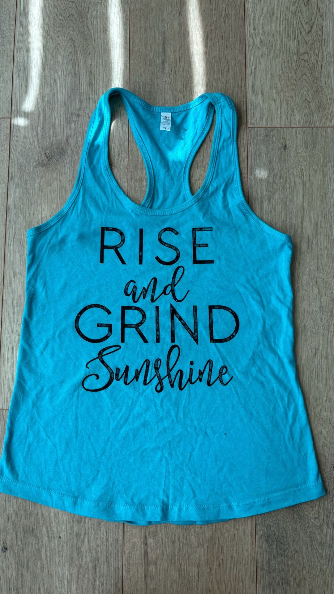 Next Level Apparel Rise and Grind Sunshine Racerback Tank Top Size M 2