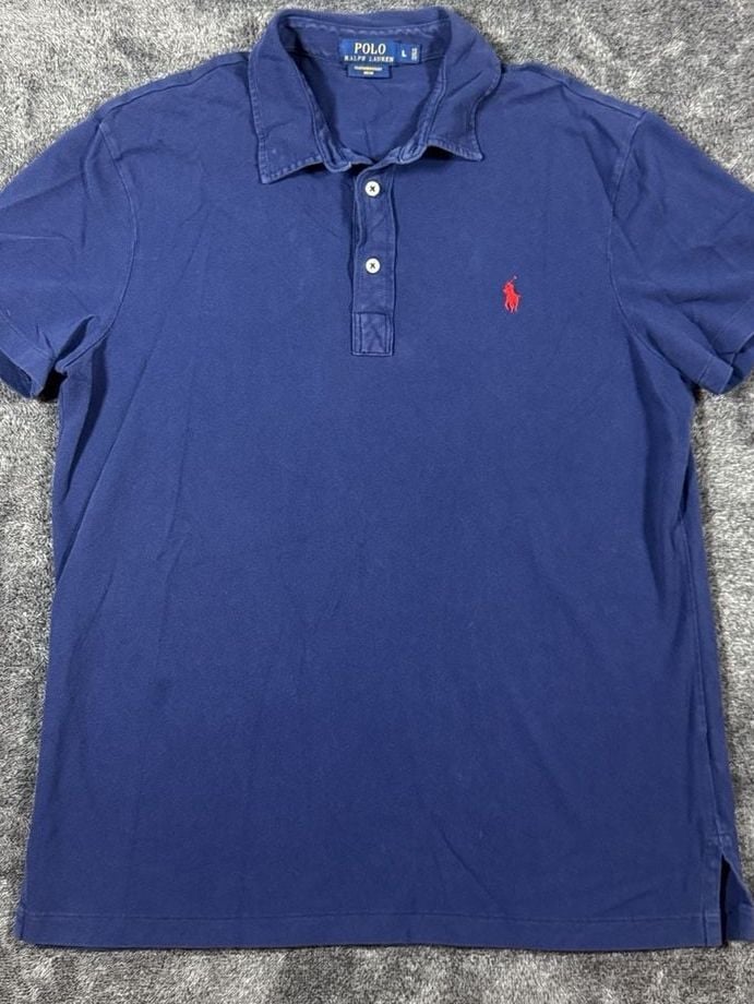 Polo Ralph Lauren Featherweight Mesh Polo Size L Blue Short Sleeve 3