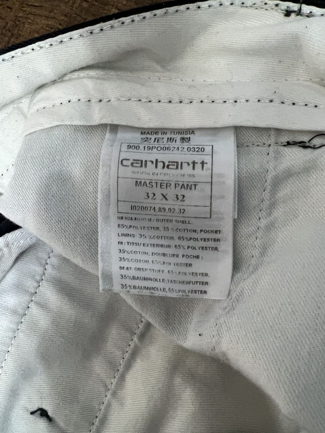 Carhartt WIP Master Pant Size 32x32 Black Twill Work Trousers 6