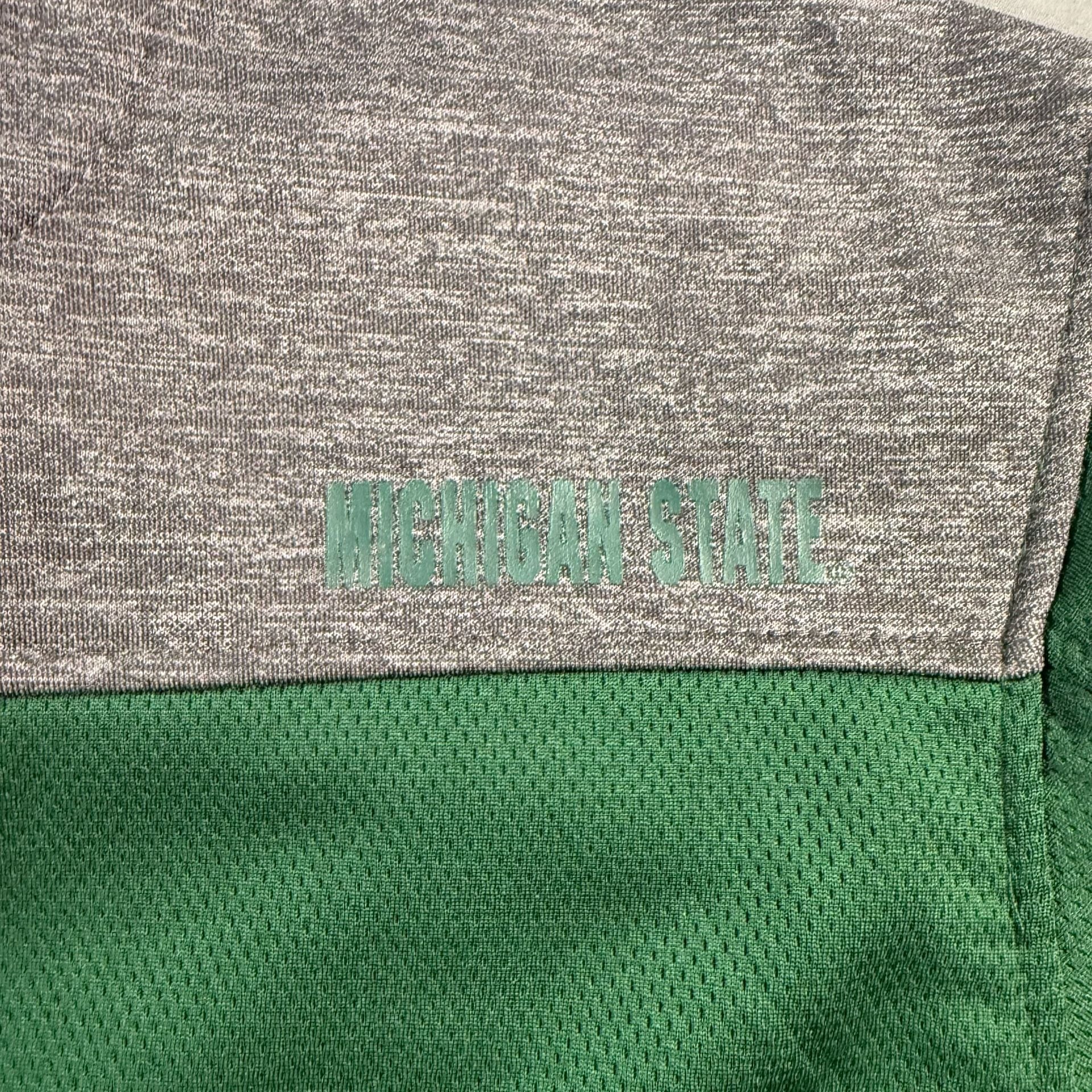 Colosseum Michigan State Spartans Quarter Zip Pullover Mens XL Green Gray 8