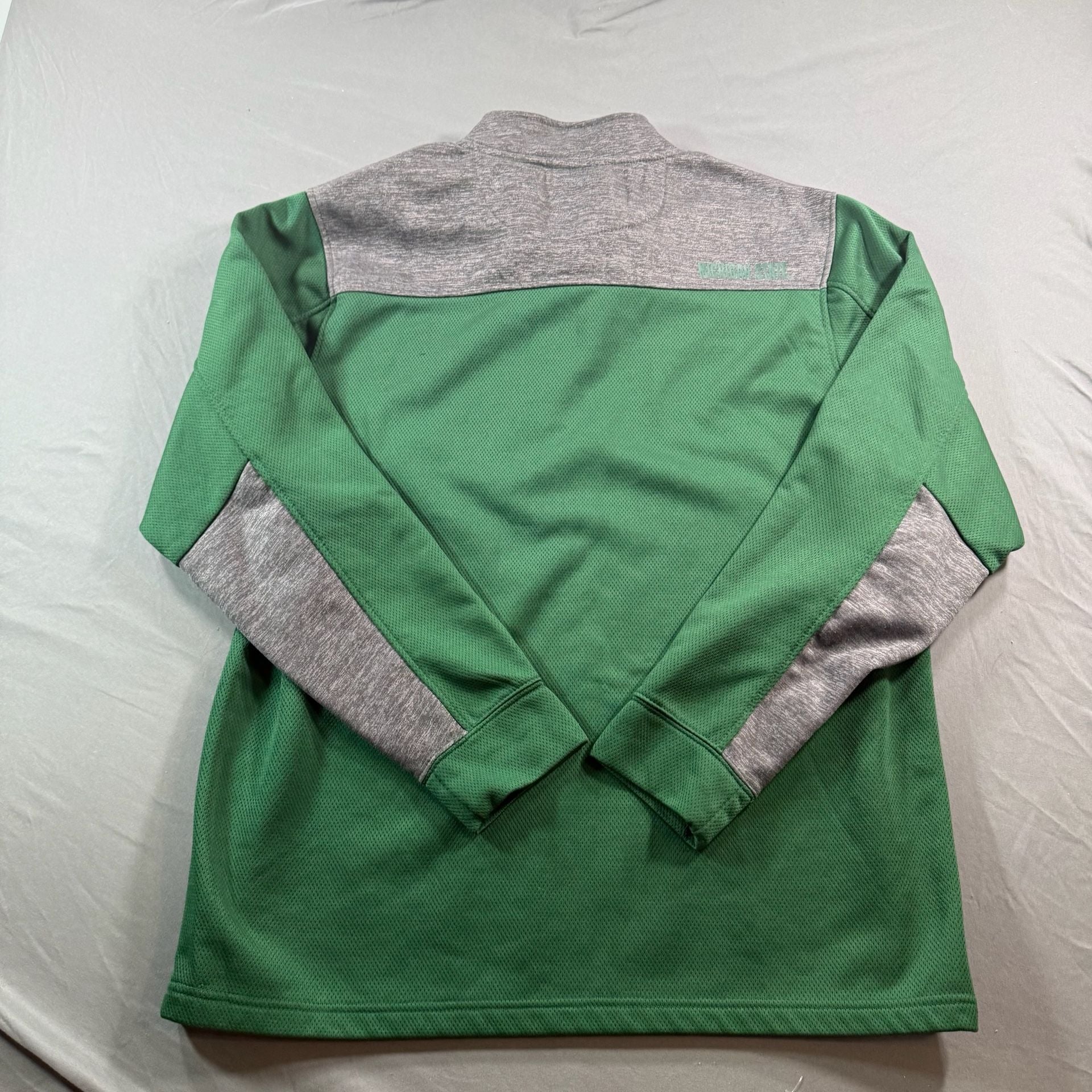 Colosseum Michigan State Spartans Quarter Zip Pullover Mens XL Green Gray 9