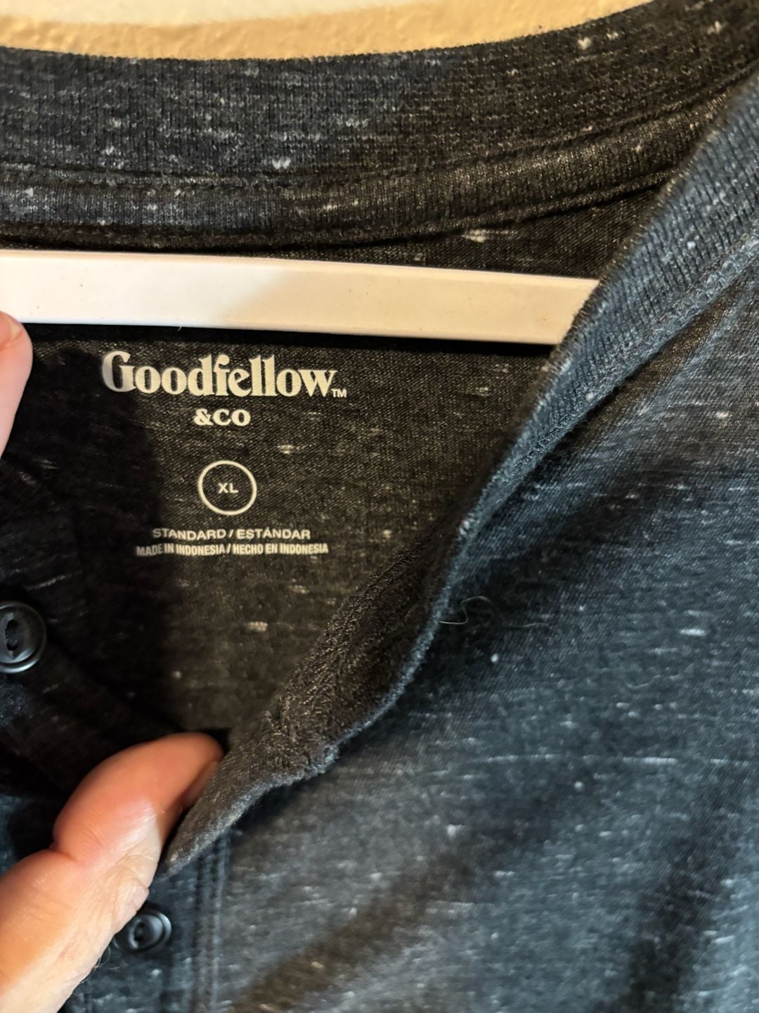 Goodfellow & Co Long Sleeve Henley Size XL Charcoal Heather 4