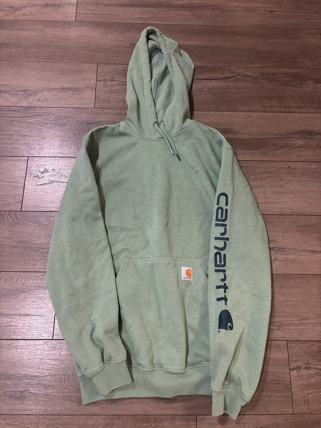 Carhartt Loose Fit Midweight Logo Sleeve Hoodie Size S Mint Green 2