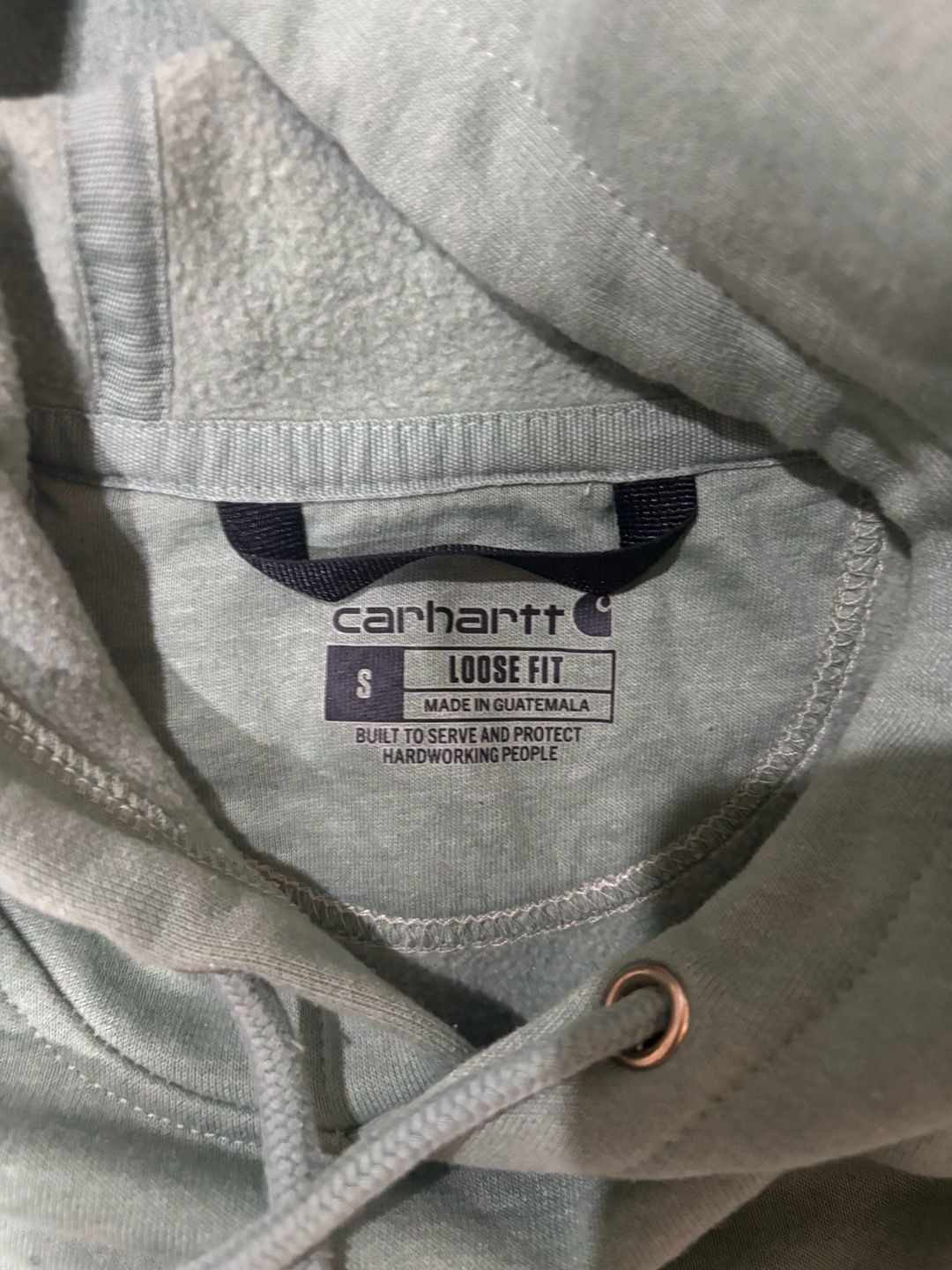 Carhartt Loose Fit Midweight Logo Sleeve Hoodie Size S Mint Green 4