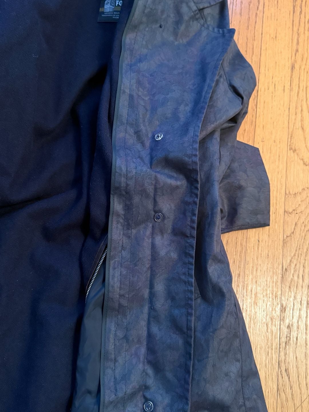 London Fog Floral Trench Coat Size 10 Petite Blue Jacquard 11