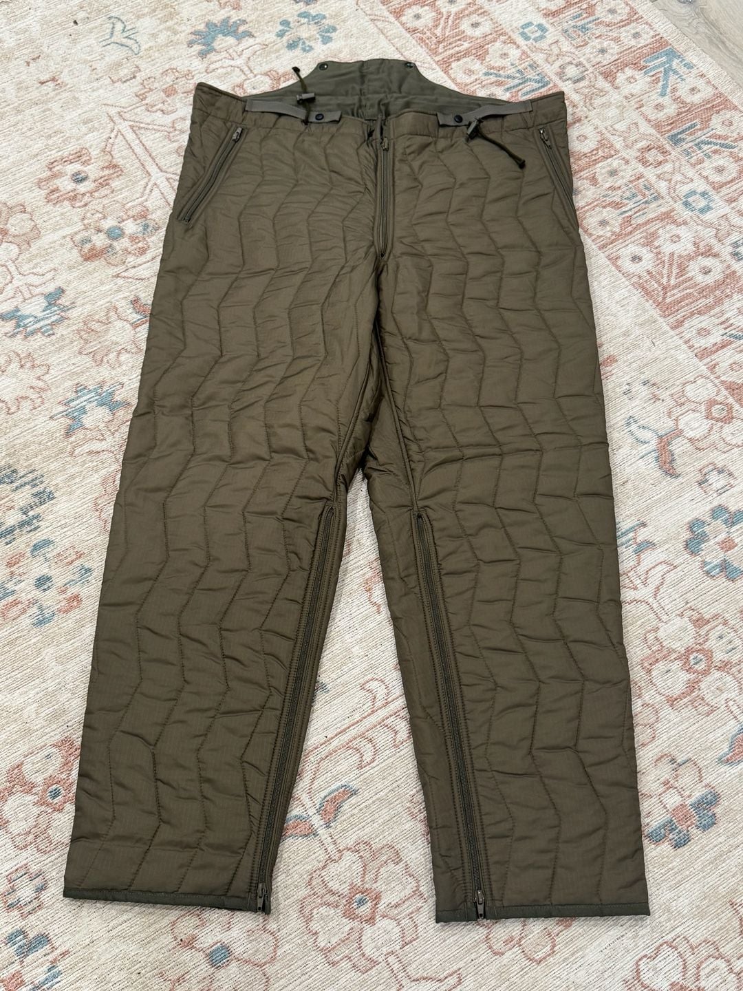 Vintage 2001 German Military Quilted Liner Pants Gorpcore Olive 56/58 XL 2