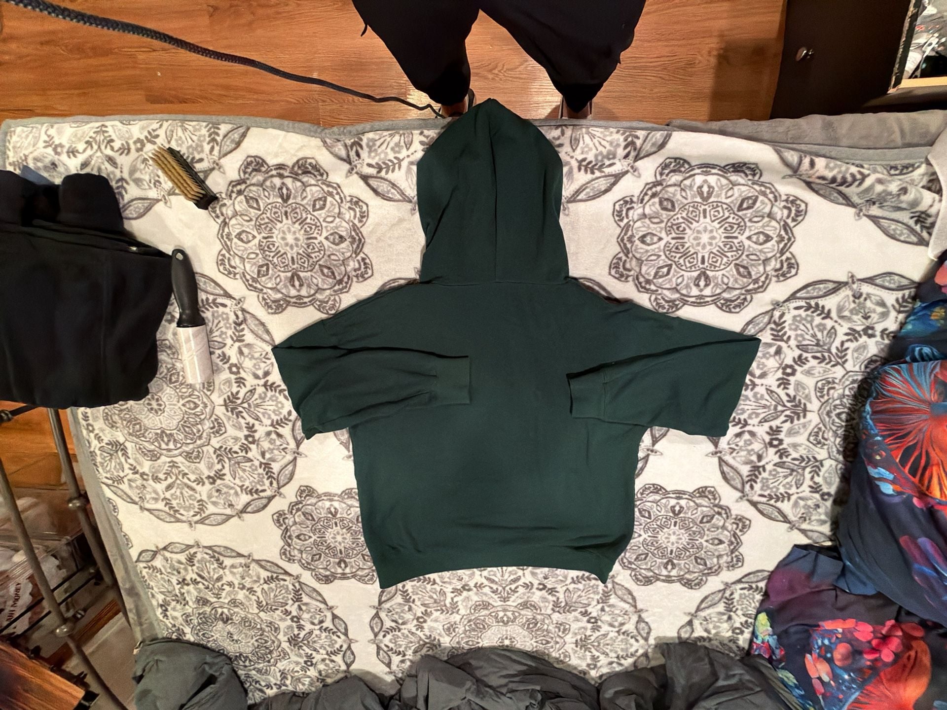 Buffalo David Bitton Hoodie Size L Dark Green Pullover Sweatshirt 7