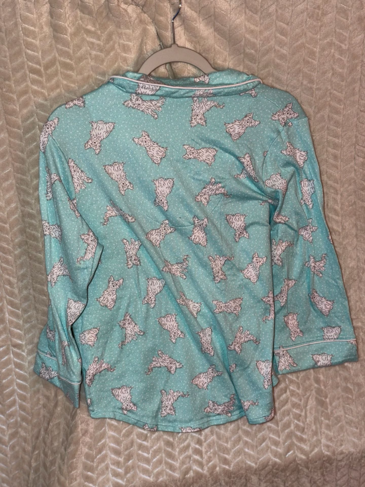 Secret Treasures Pajama Set Size M (8-10) Turquoise Dog Print 3