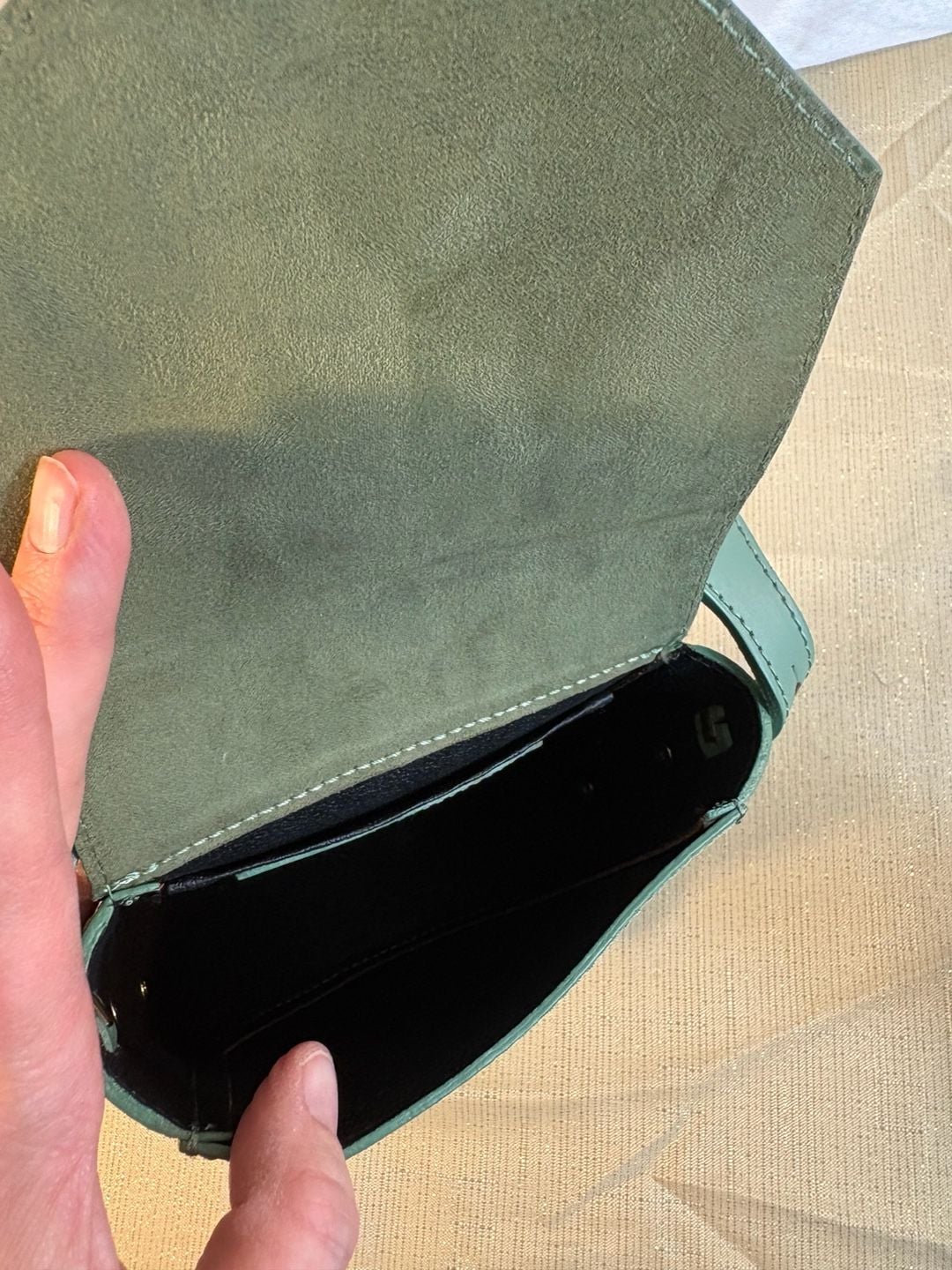 ISADORA Green Croc Embossed Italian Leather Crossbody Bag 4