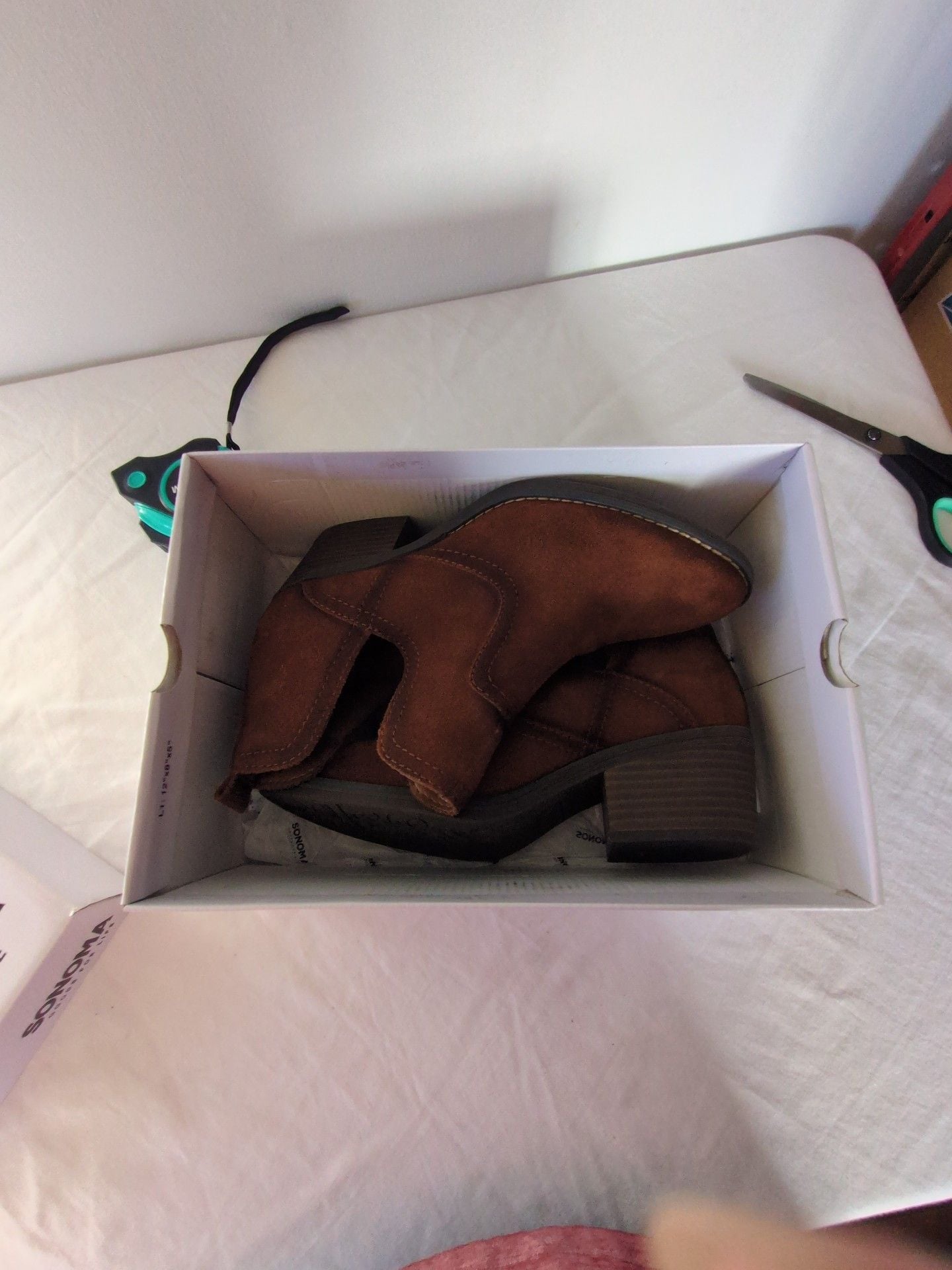 Sonoma Goods For Life Suede Ankle Boots Size 7.5 Brown 7