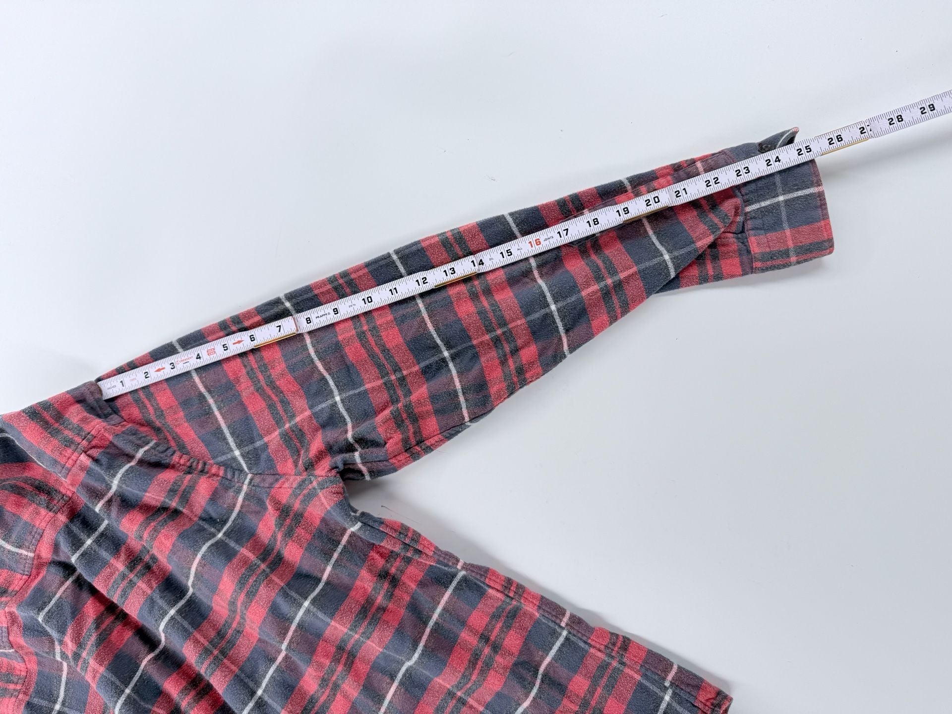 Faherty Brand Plaid Flannel Shirt Size L Red Navy Organic Cotton 6