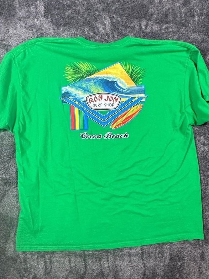 Ron Jon Surf Shop T-Shirt Size 2XL Green Cocoa Beach Graphic 5