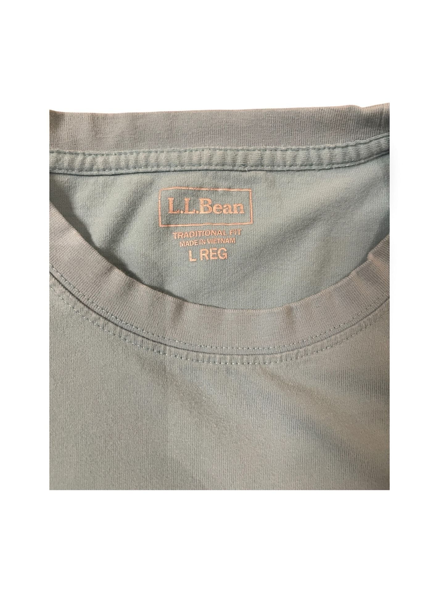 L.L.Bean T-Shirt Size L REG Light Blue Traditional Fit 3