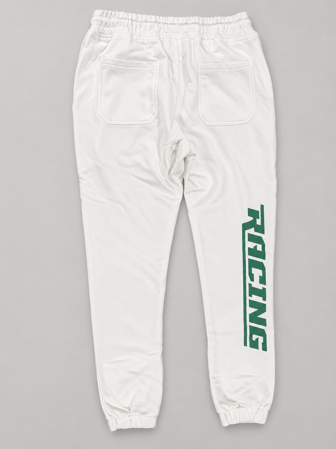 RtA Men’s Medium White Racing Graphic Joggers Pit Crew Sweatpants With Tags 4