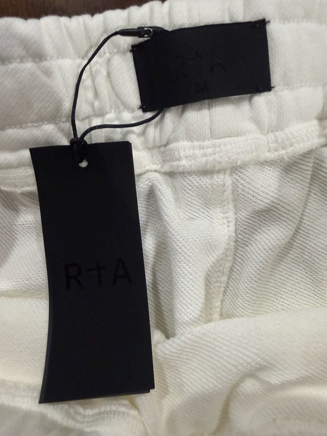 RtA Men’s Medium White Racing Graphic Joggers Pit Crew Sweatpants With Tags 5