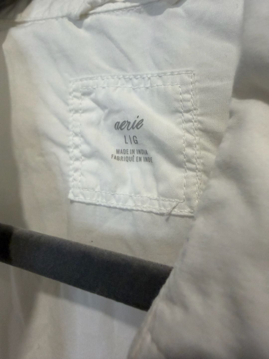Aerie Women’s Large White Oversized Button Down Shirt Long Sleeve Relaxed Tunic 4