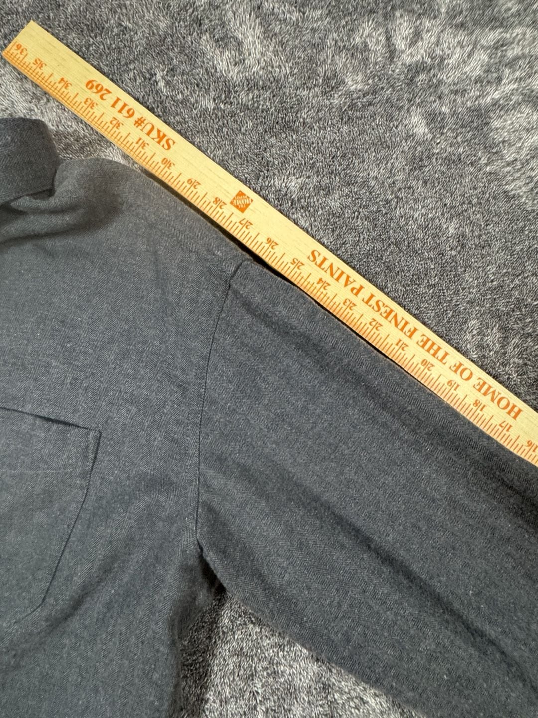 L.L. Bean Cotton Flannel Shirt Size L-Tall Gray Herringbone 8