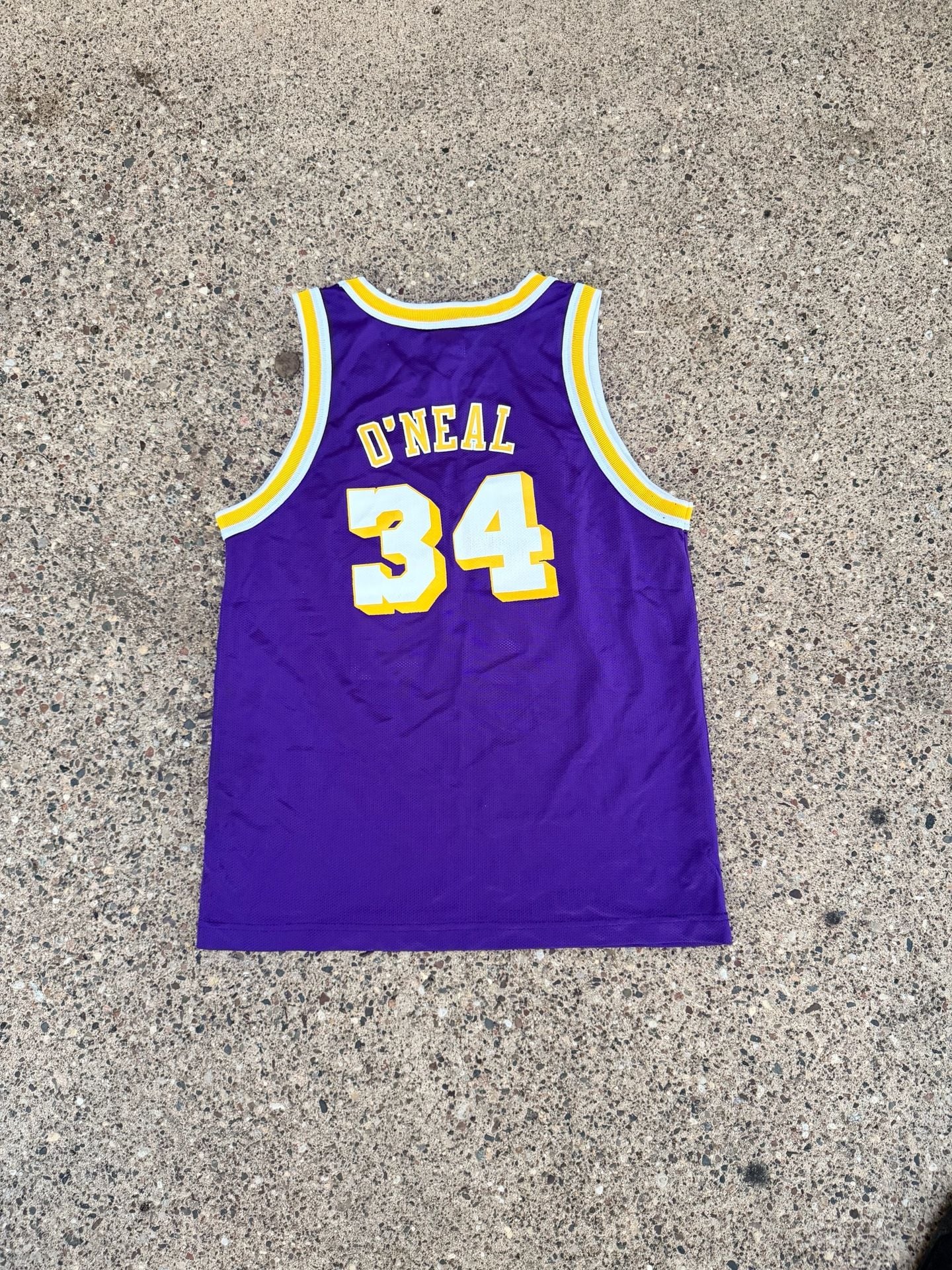 Vintage Champion LA Lakers Shaquille O'Neal 34 Jersey Size L 14-16 3