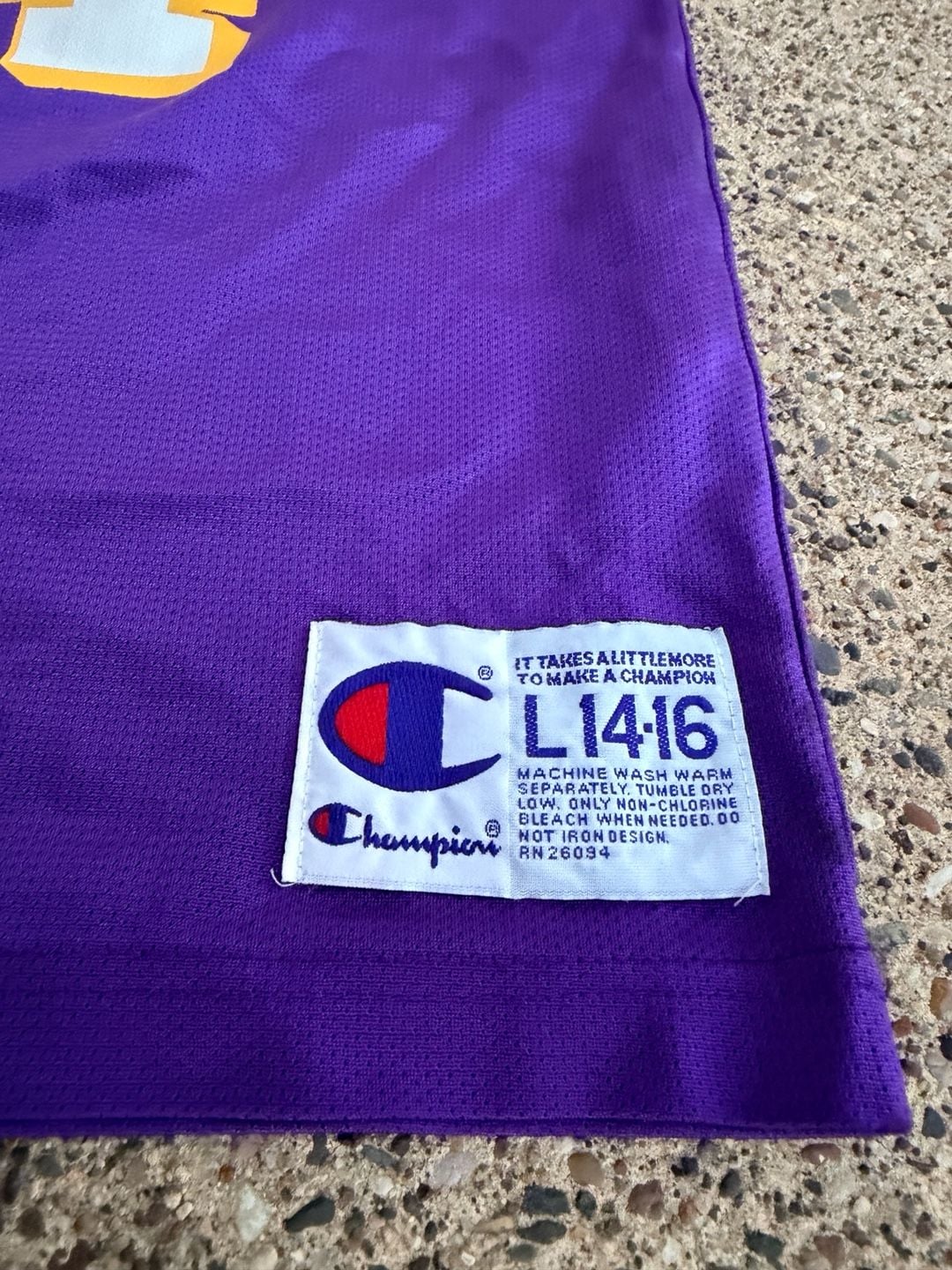 Vintage Champion LA Lakers Shaquille O'Neal 34 Jersey Size L 14-16 6