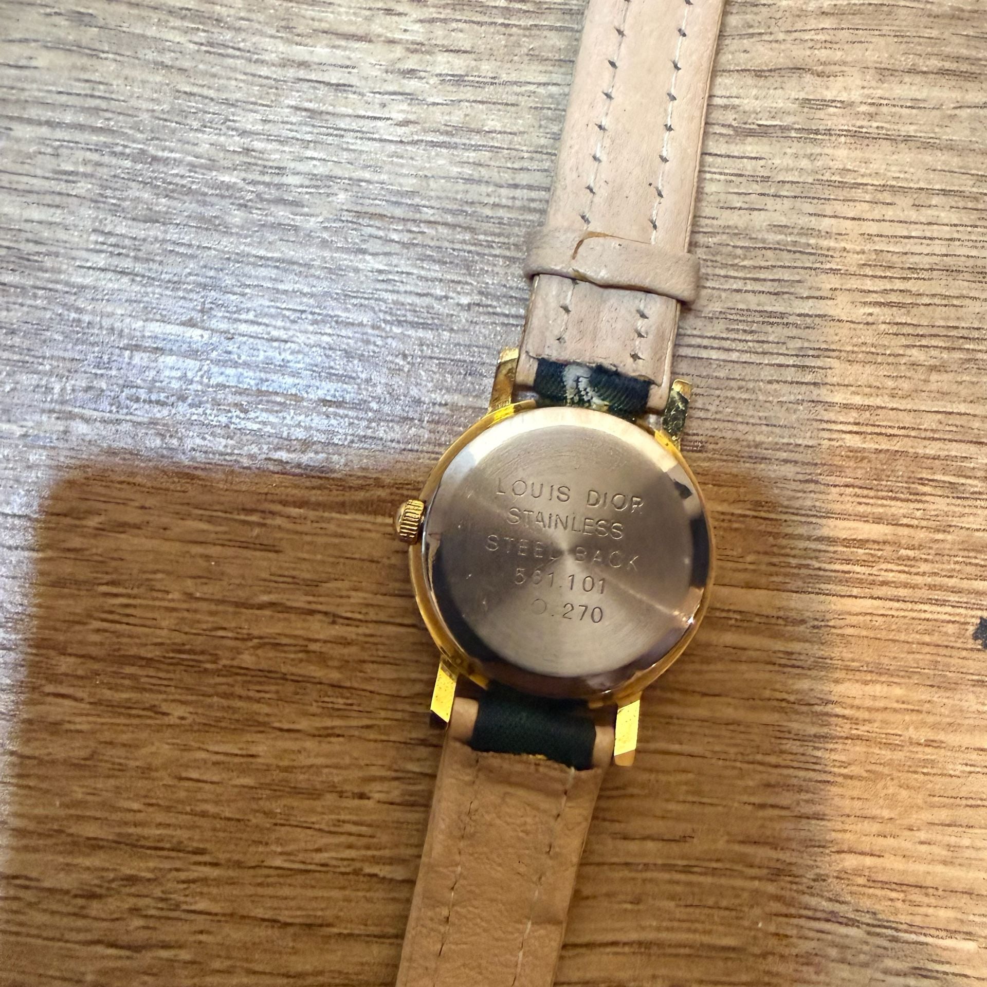 Louis Dior Vintage Golf Wristwatch Green Leather Strap 5