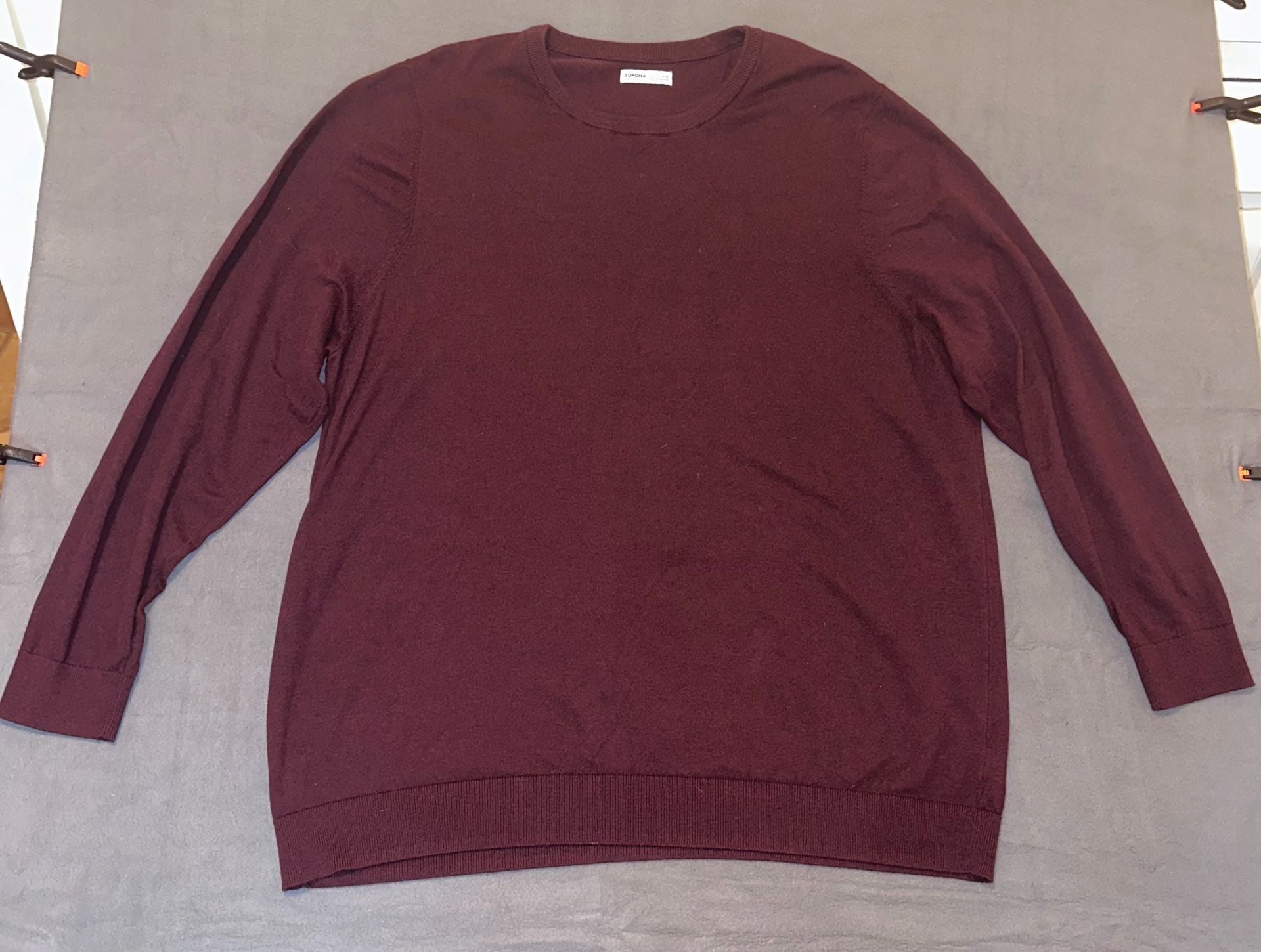 Sonoma Goods For Life Sweater Size 3XB Burgundy Crewneck Pullover 2