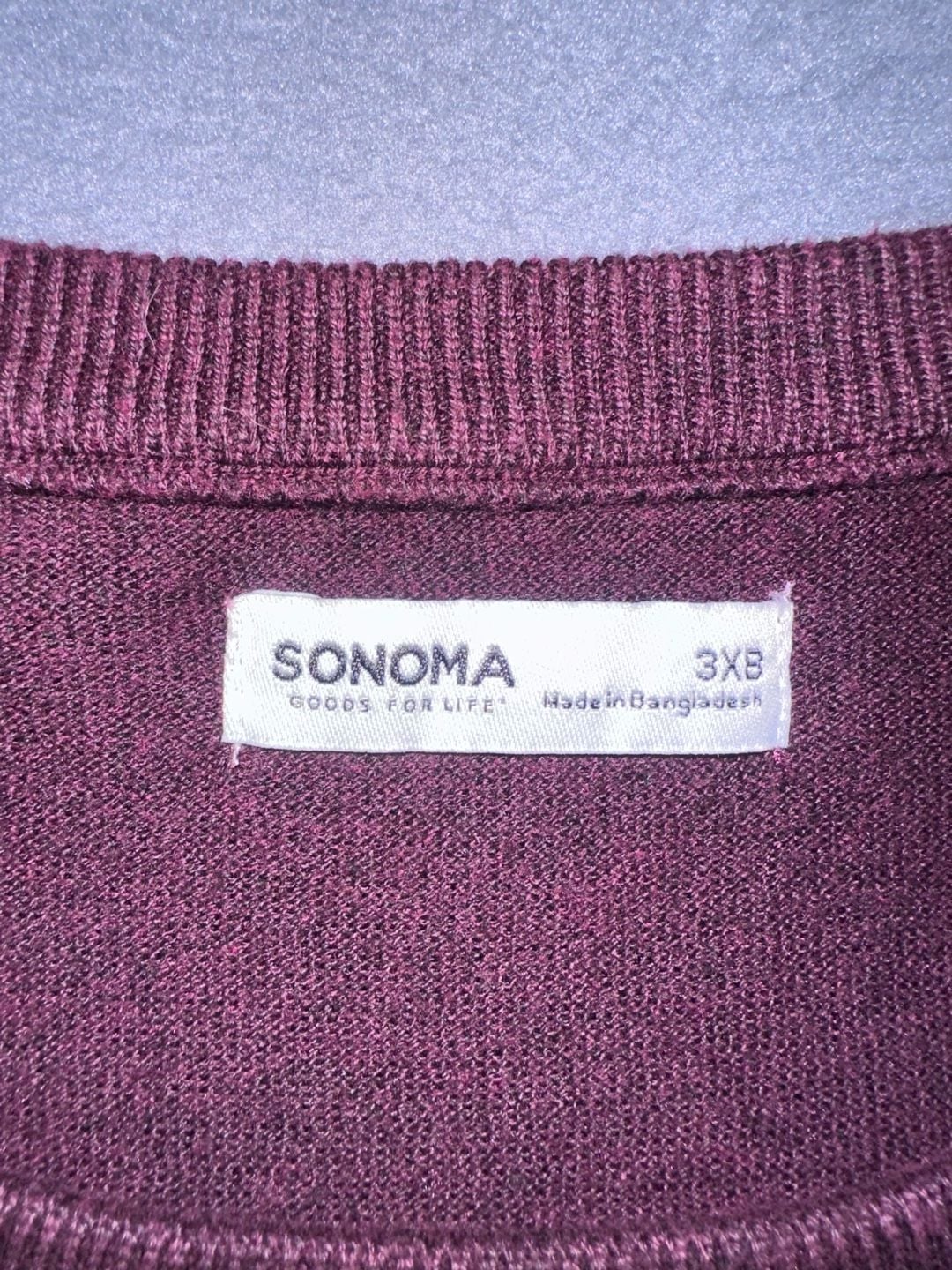 Sonoma Goods For Life Sweater Size 3XB Burgundy Crewneck Pullover 3