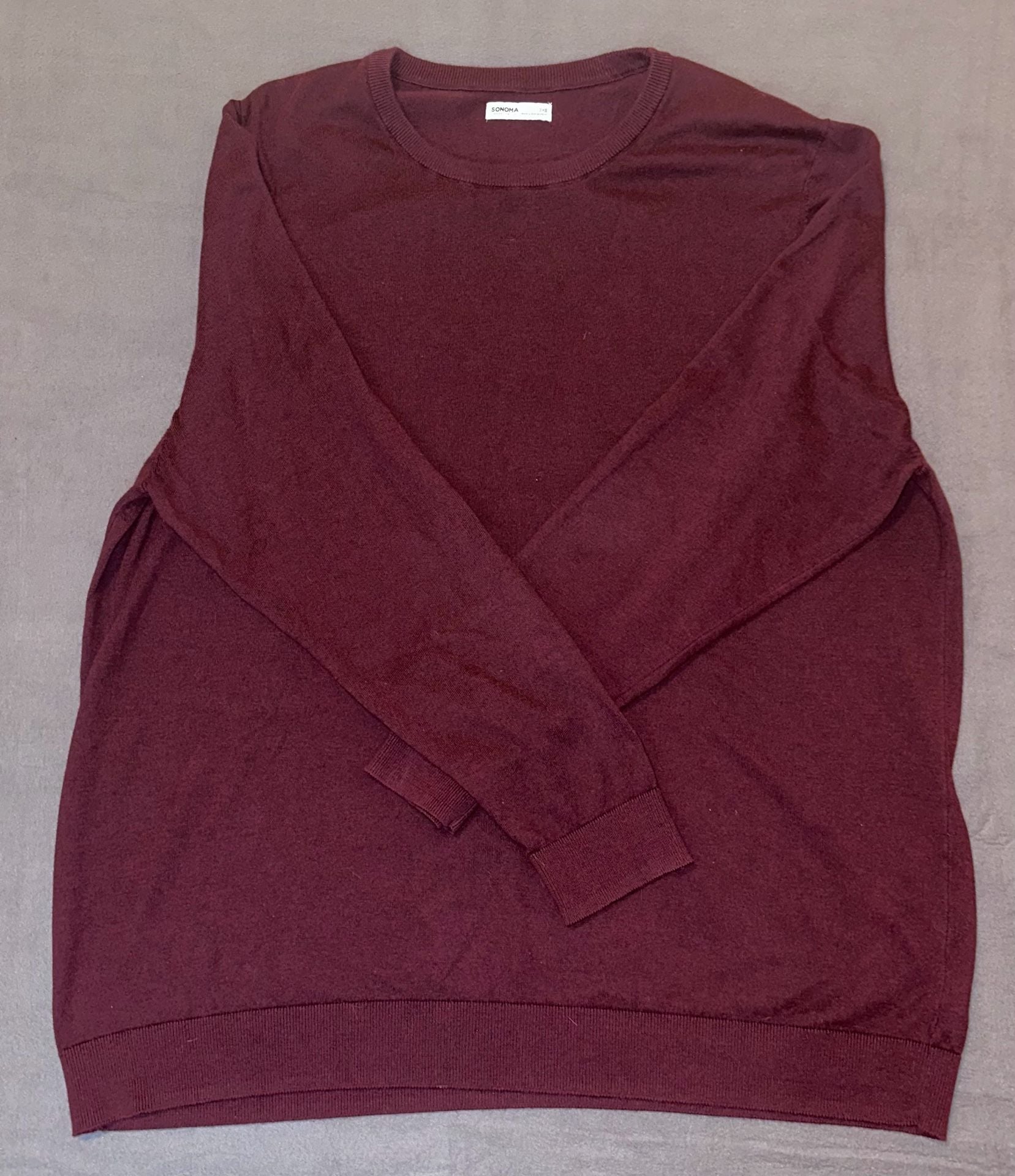 Sonoma Goods For Life Sweater Size 3XB Burgundy Crewneck Pullover 4