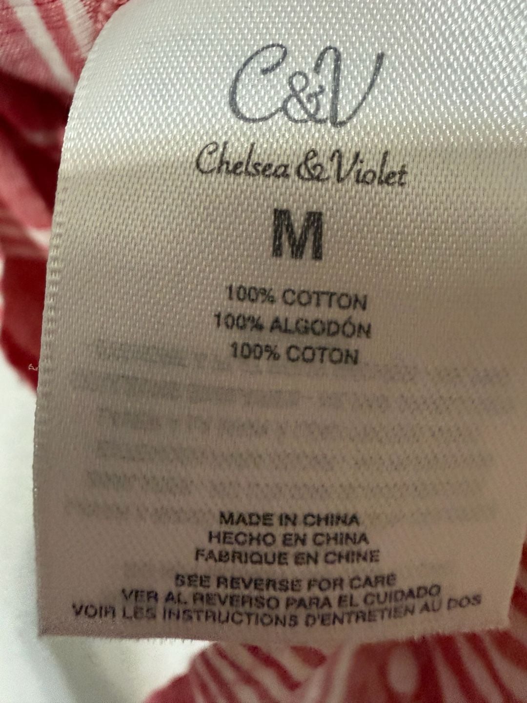 Chelsea & Violet Camisole Top Size M Red White Striped Pom Pom Overlay 7