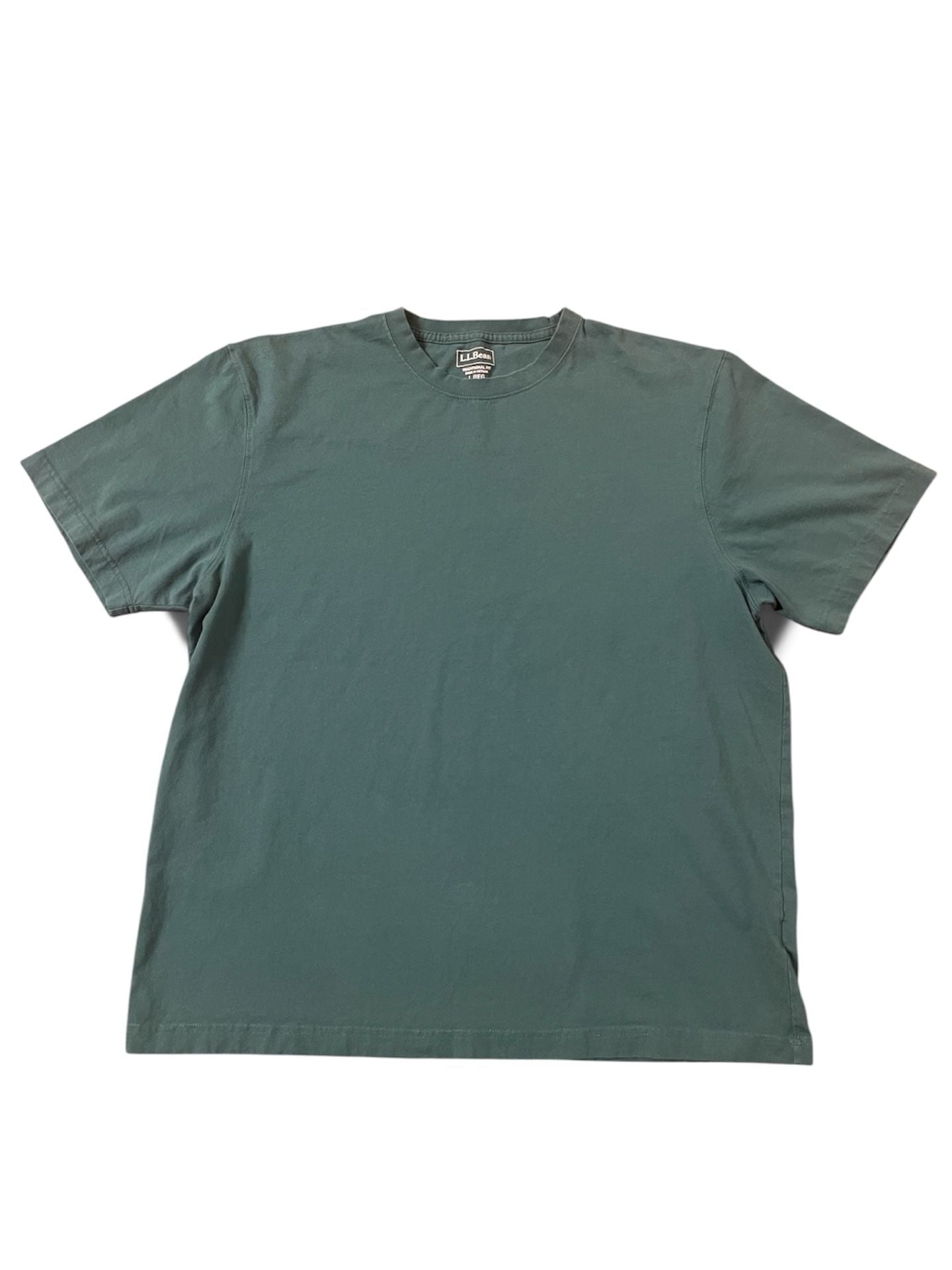 L.L. Bean Traditional Fit T-Shirt Size L Reg Green Cotton 2