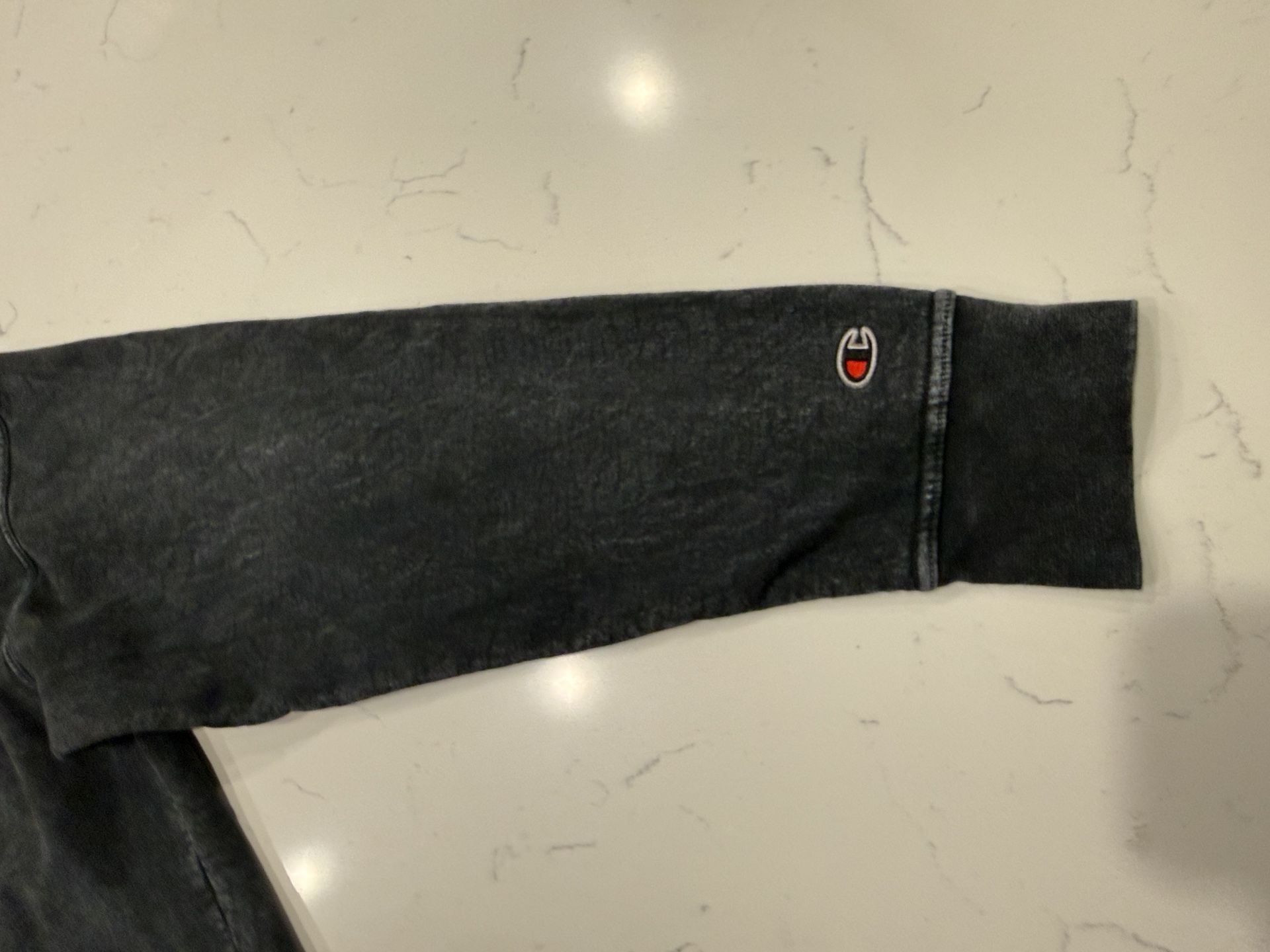 Champion Vintage Wash Graphic Hoodie Size L Black Pullover Sweatshirt 7