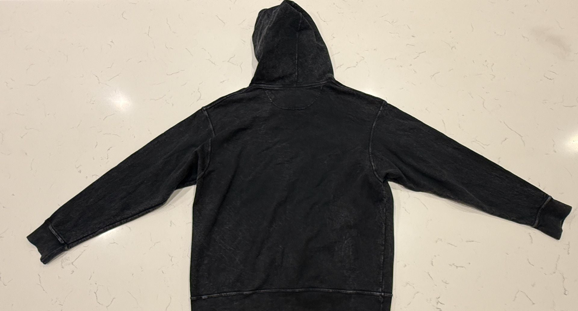 Champion Vintage Wash Graphic Hoodie Size L Black Pullover Sweatshirt 9
