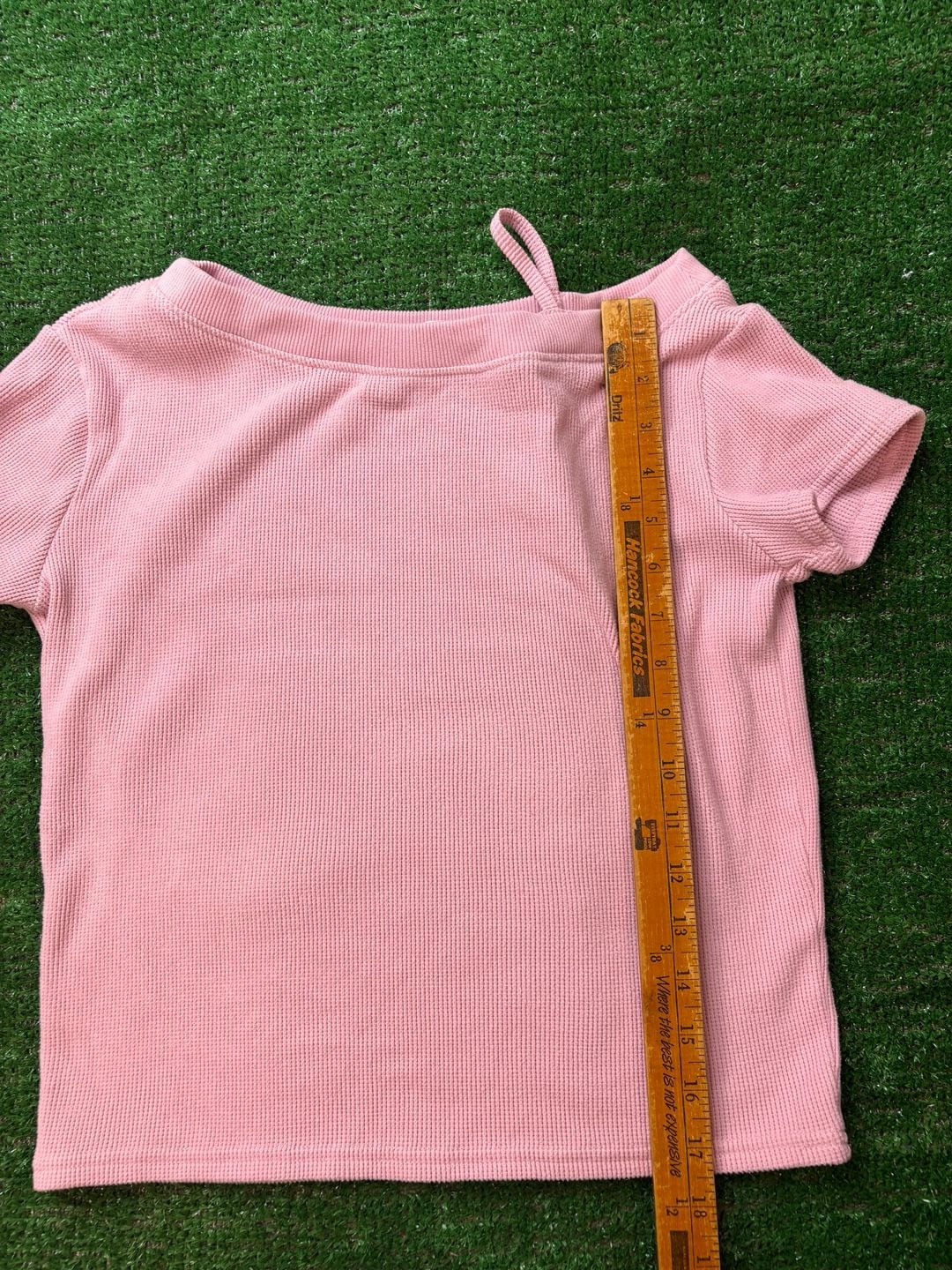 Abercrombie Kids Waffle Knit Shirt Size 9/10 Pink Off Shoulder Top 10