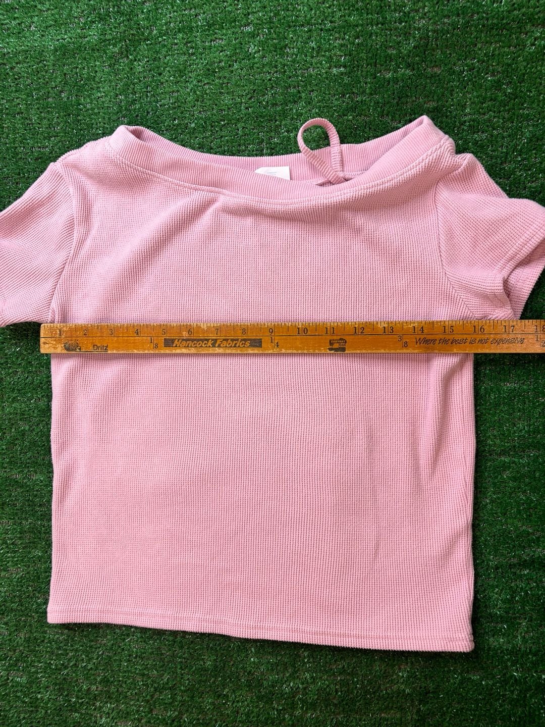 Abercrombie Kids Waffle Knit Shirt Size 9/10 Pink Off Shoulder Top 11