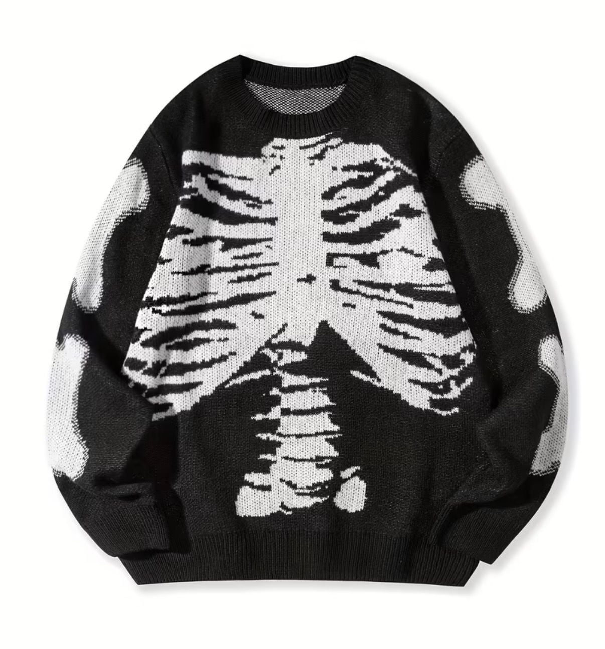 Vamtac Y2k Patterned Sweater Skeleton Men's Knitted Sweater Halloween Oversized Pullover Sweatshirt Women Aesthetic Sweater, 01-black, Small : : Everything Else, CA 2