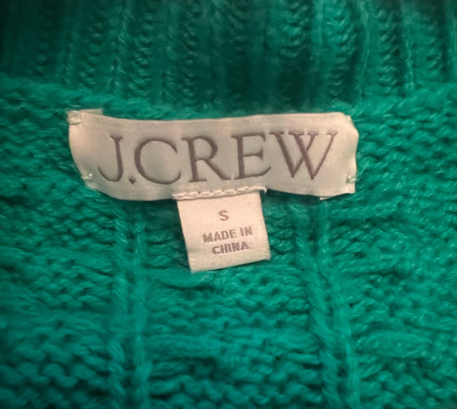 J.Crew Cable Knit Cardigan Size S Green Sweater 3