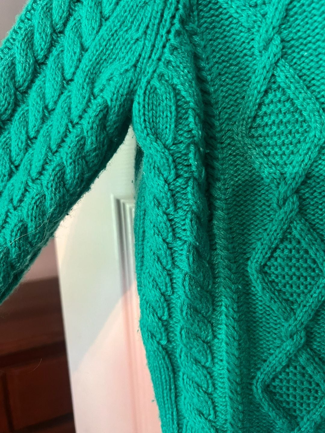 J.Crew Cable Knit Cardigan Size S Green Sweater 5
